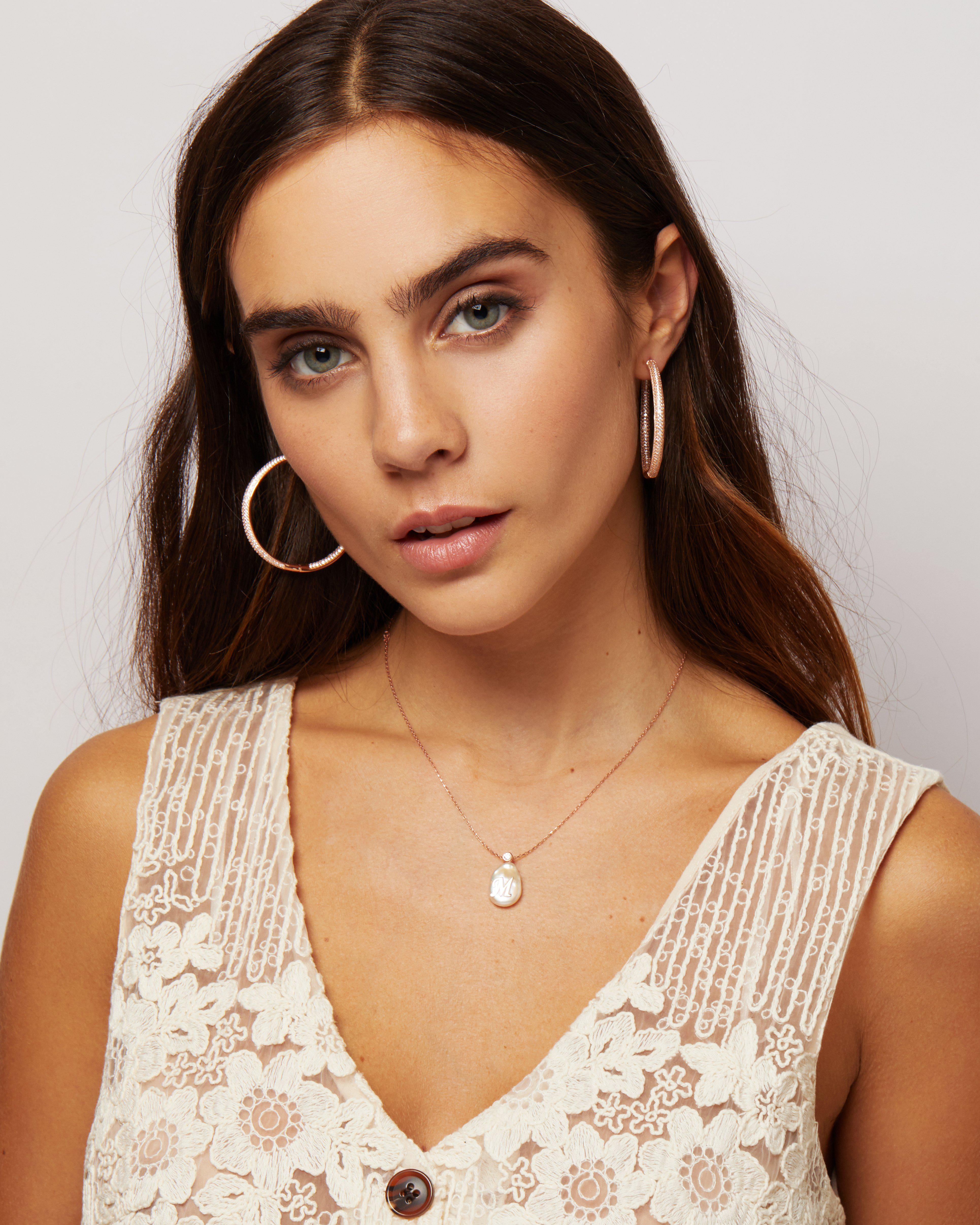 Carey Round Micro Pave Hoop 50mm Big CZ Earrings