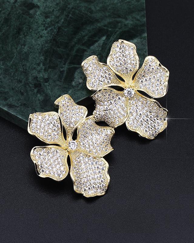 Andrea Large Hibiscus Flower Statement Stud Earrings