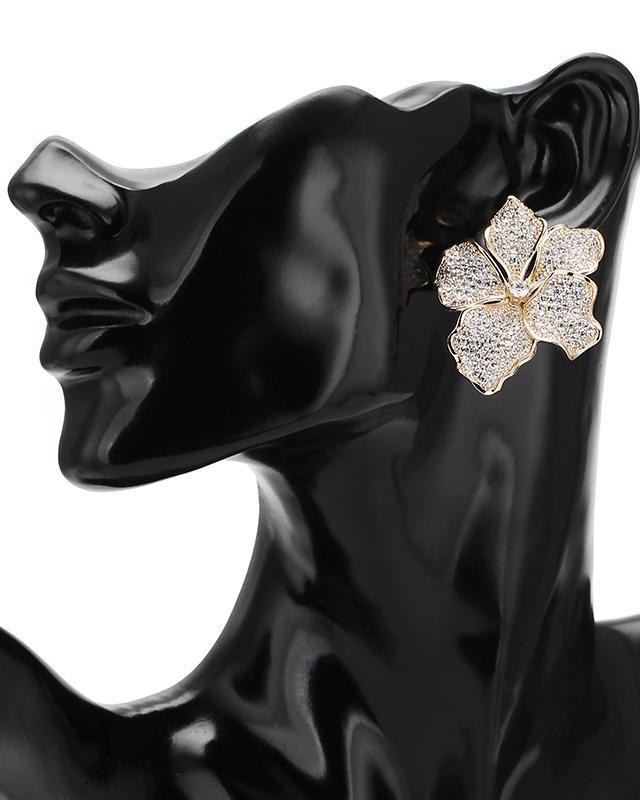 Andrea Large Hibiscus Flower Statement Stud Earrings