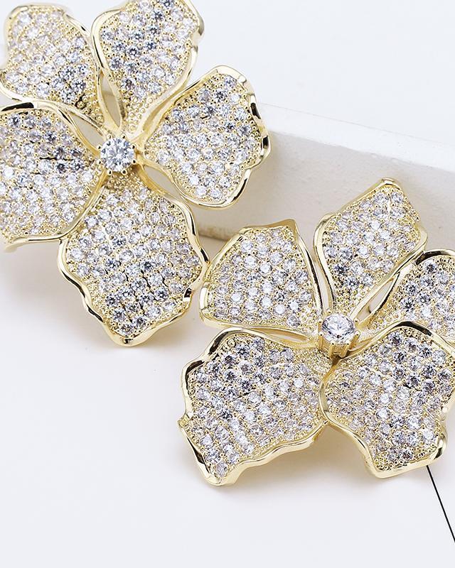 Andrea Large Hibiscus Flower Statement Stud Earrings