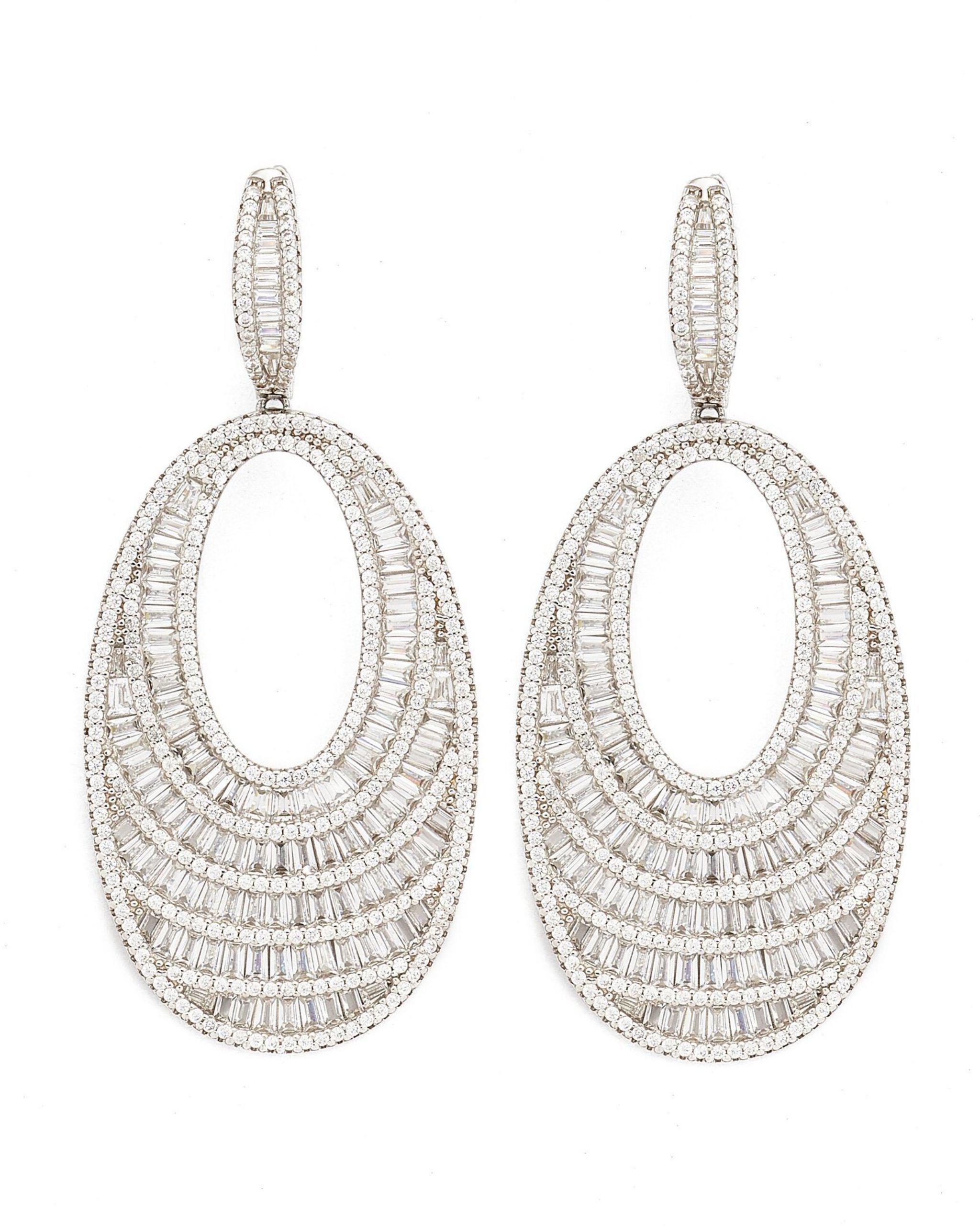 Colleen Baguette Oval Dangle Earrings