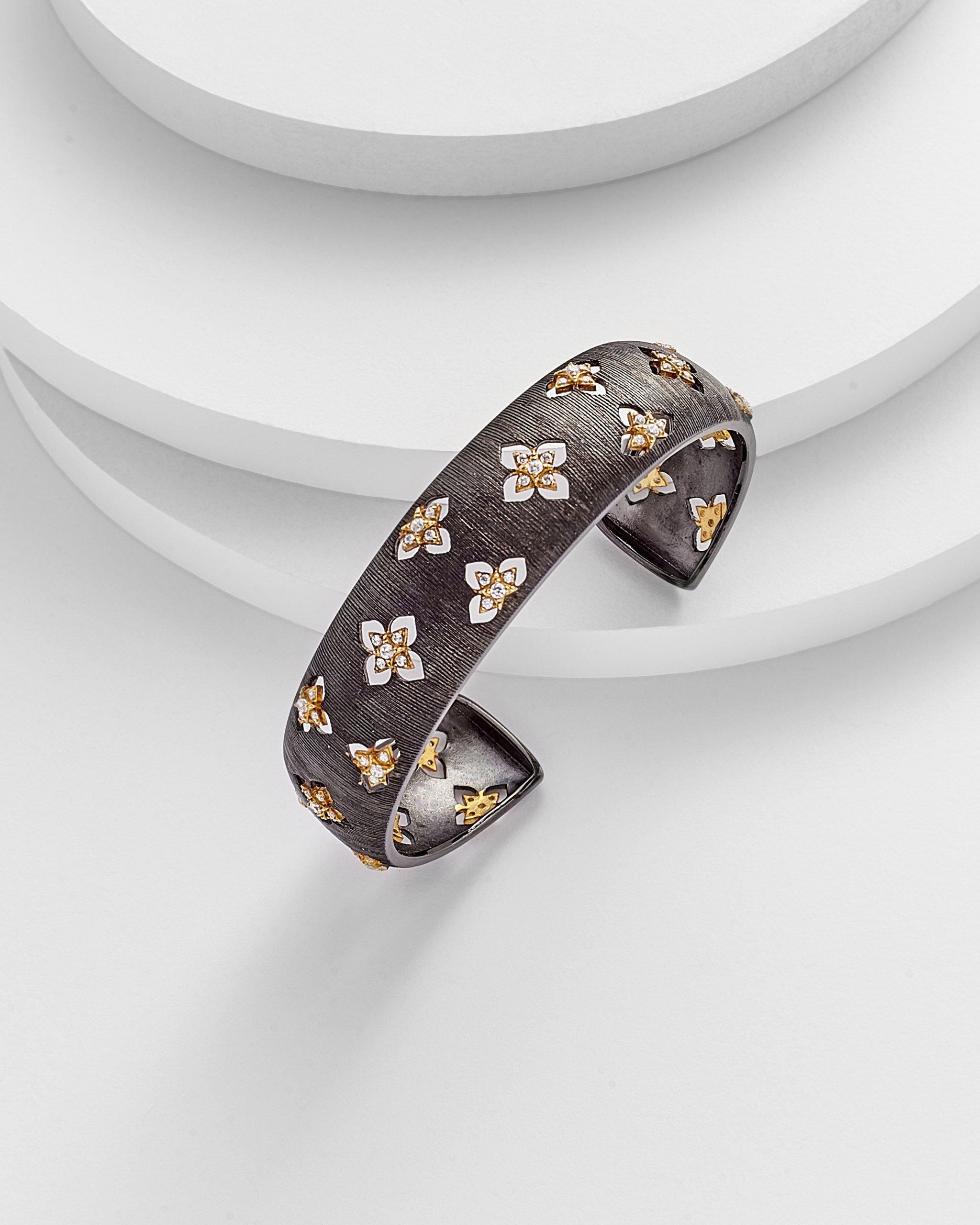 Belle Antique Brushed Cut out Gold Cuff