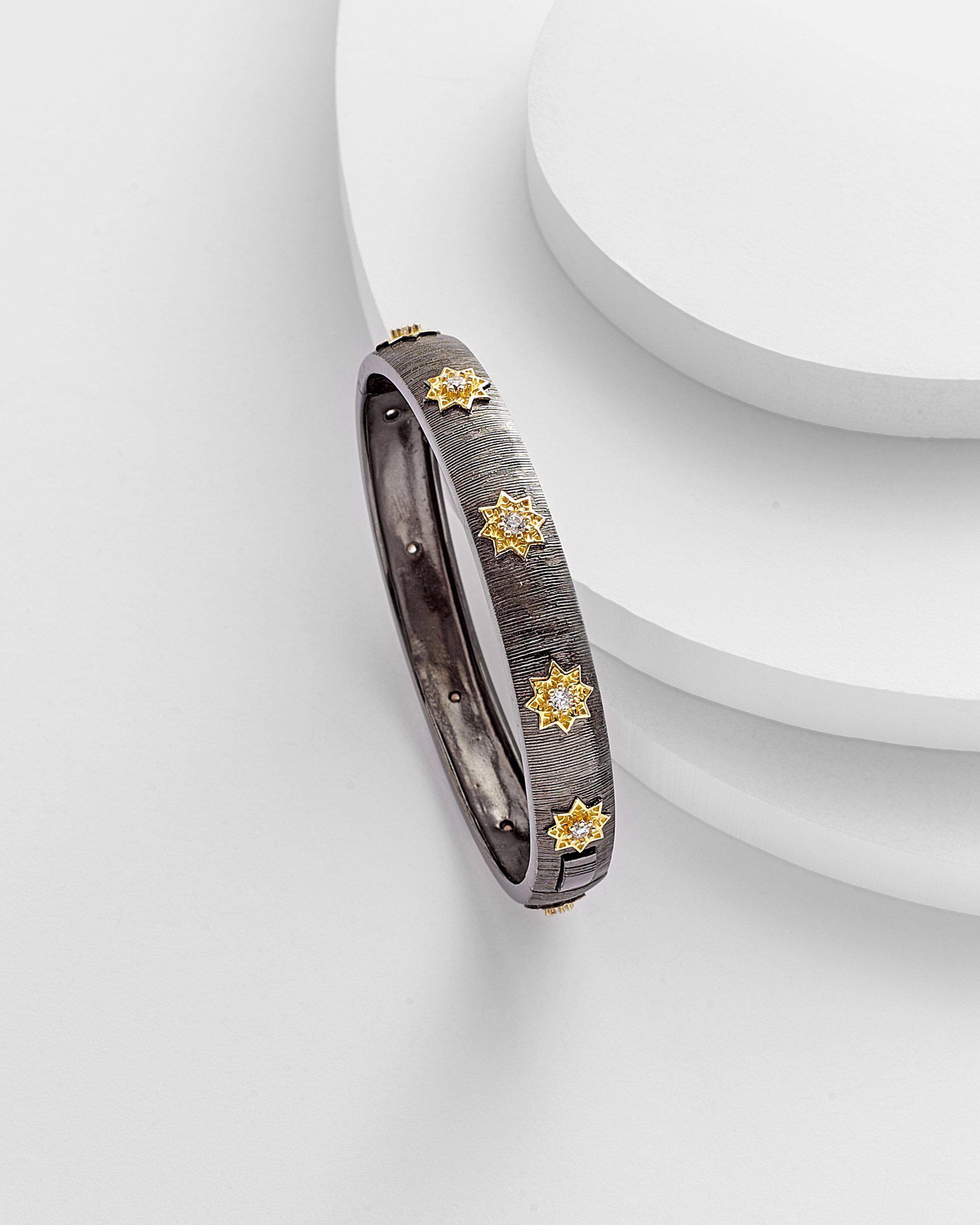 Agatha Shining Star Brushed Gold Bangle