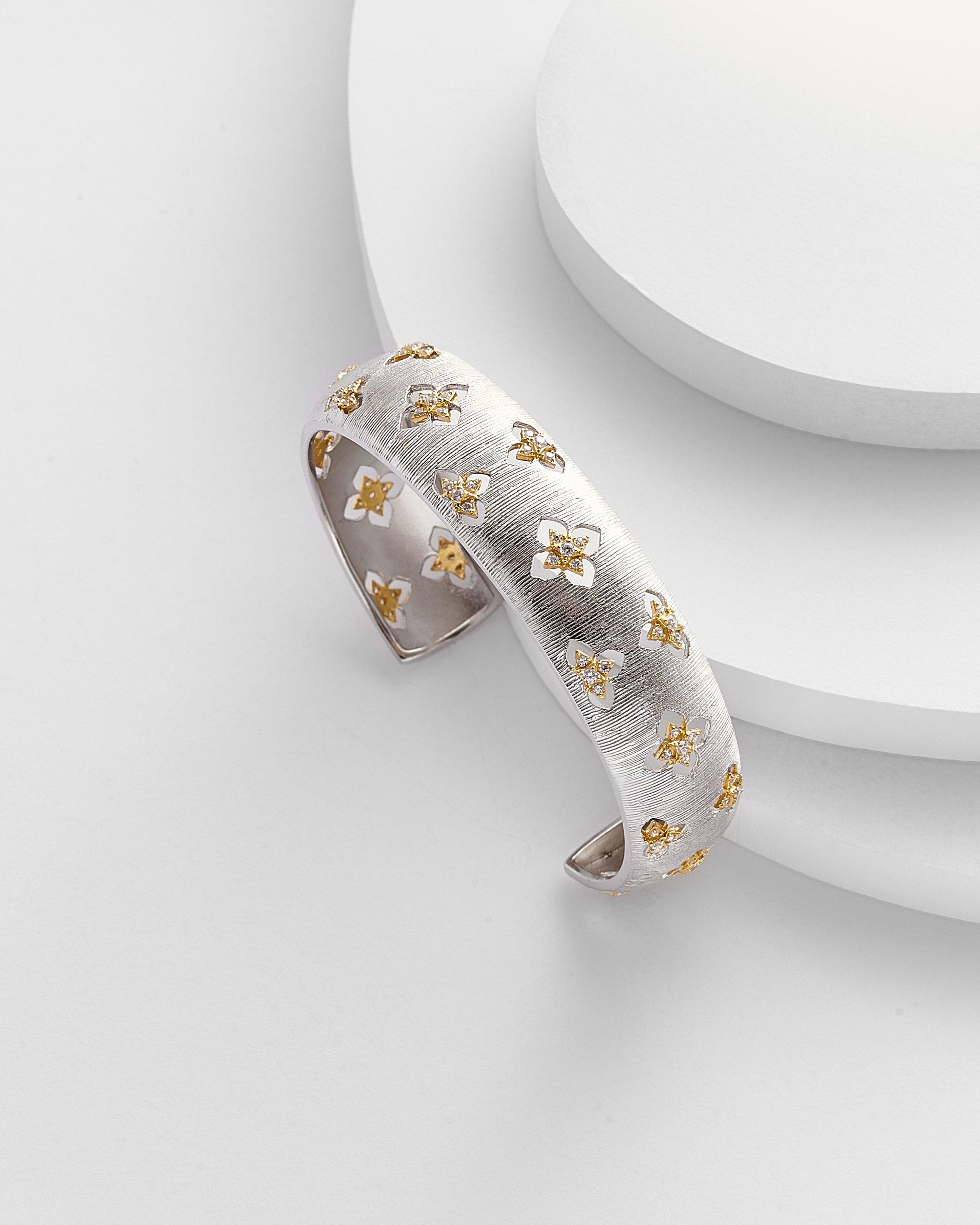 Belle Antique Brushed Cut out Gold Cuff