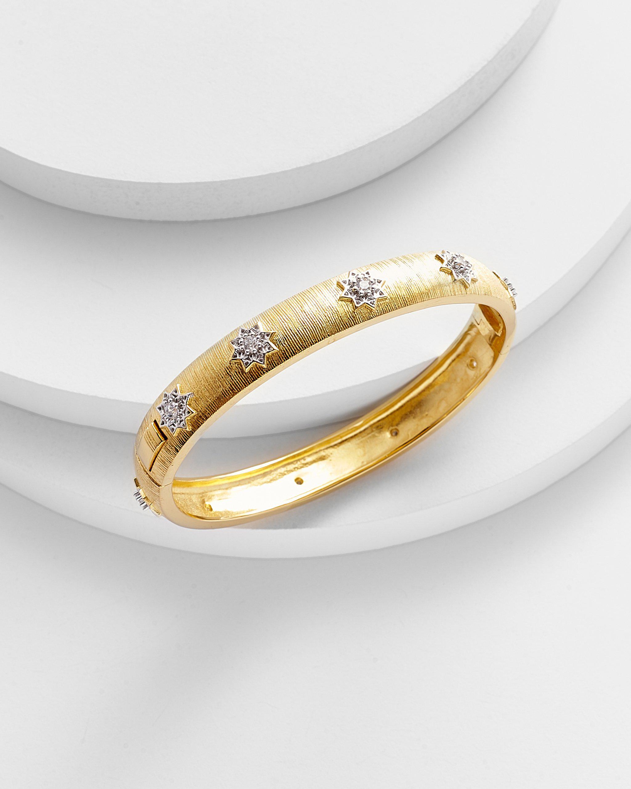 Agatha Shining Star Brushed Gold Bangle