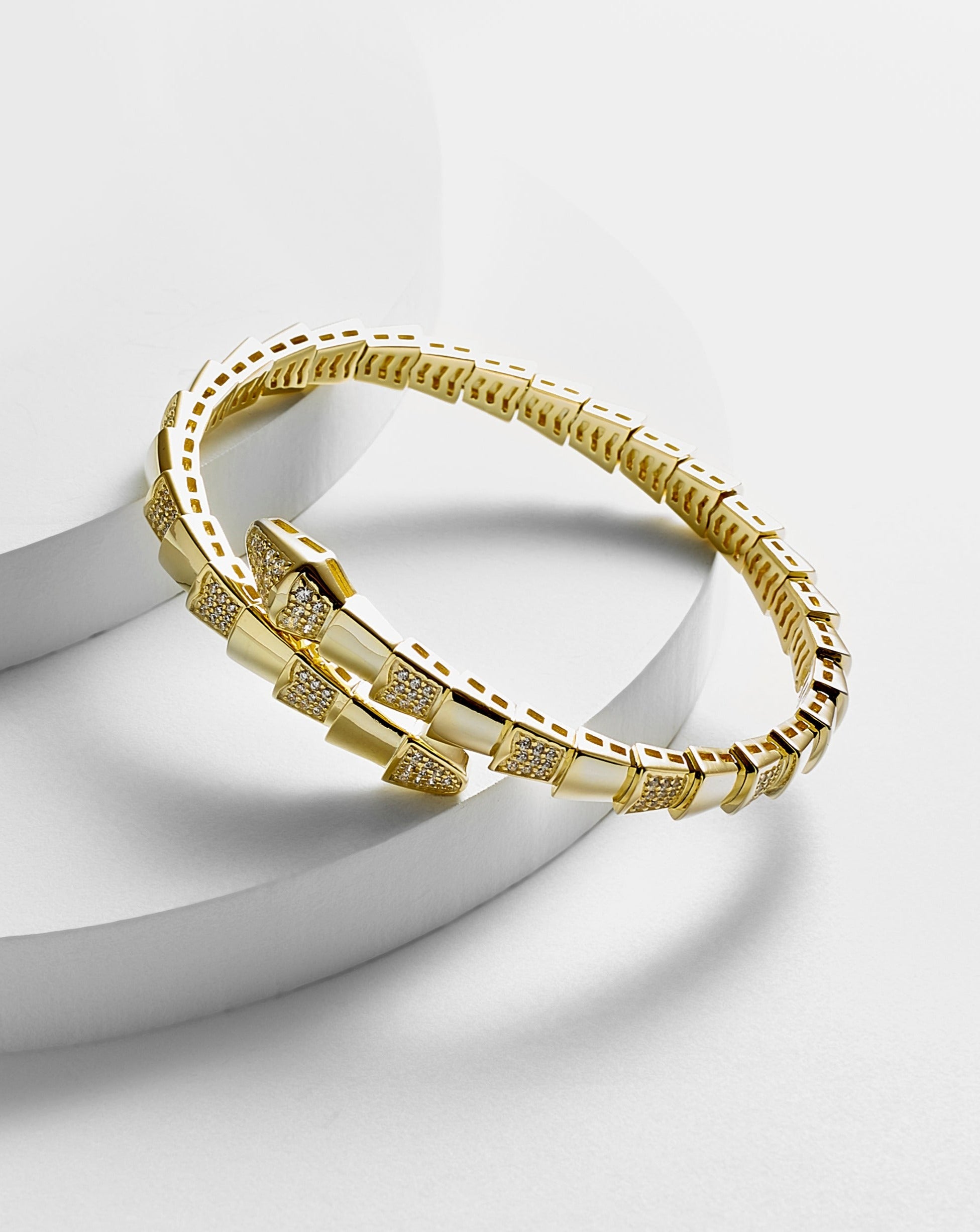 Snake Link Flexible Bangle and Ring Set