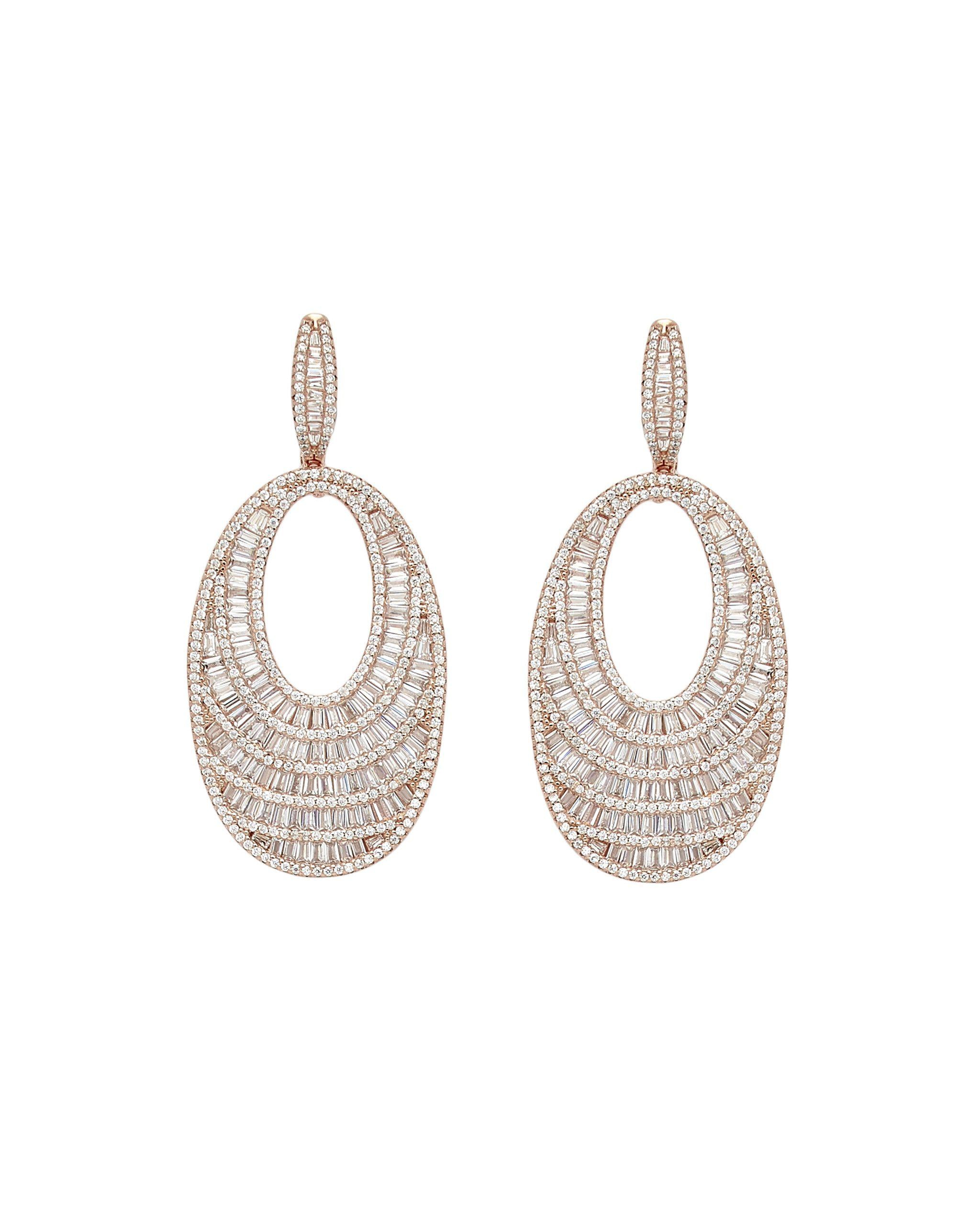 Colleen Baguette Oval Dangle Earrings