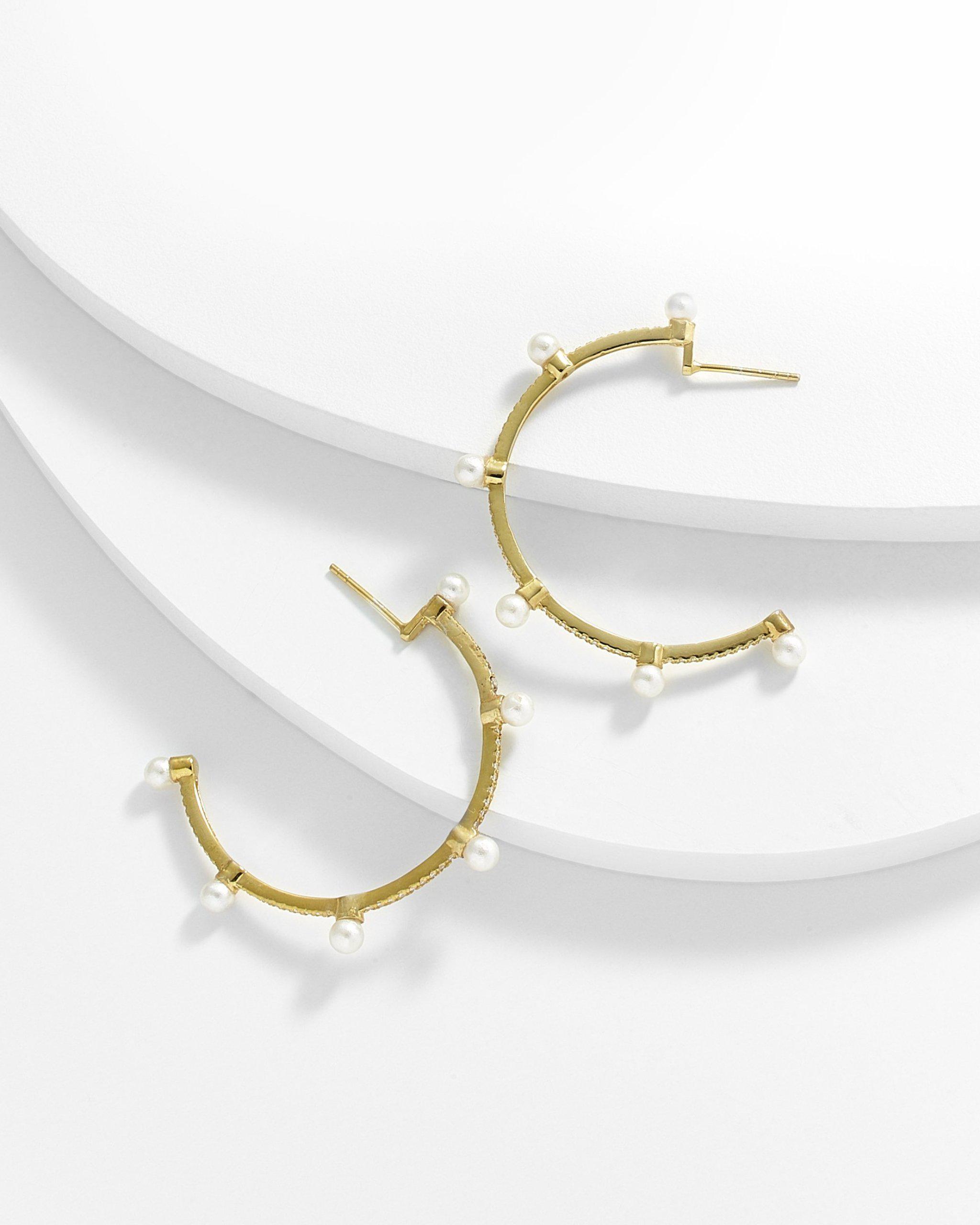 Carmen Pearl Half Hoop Earrings