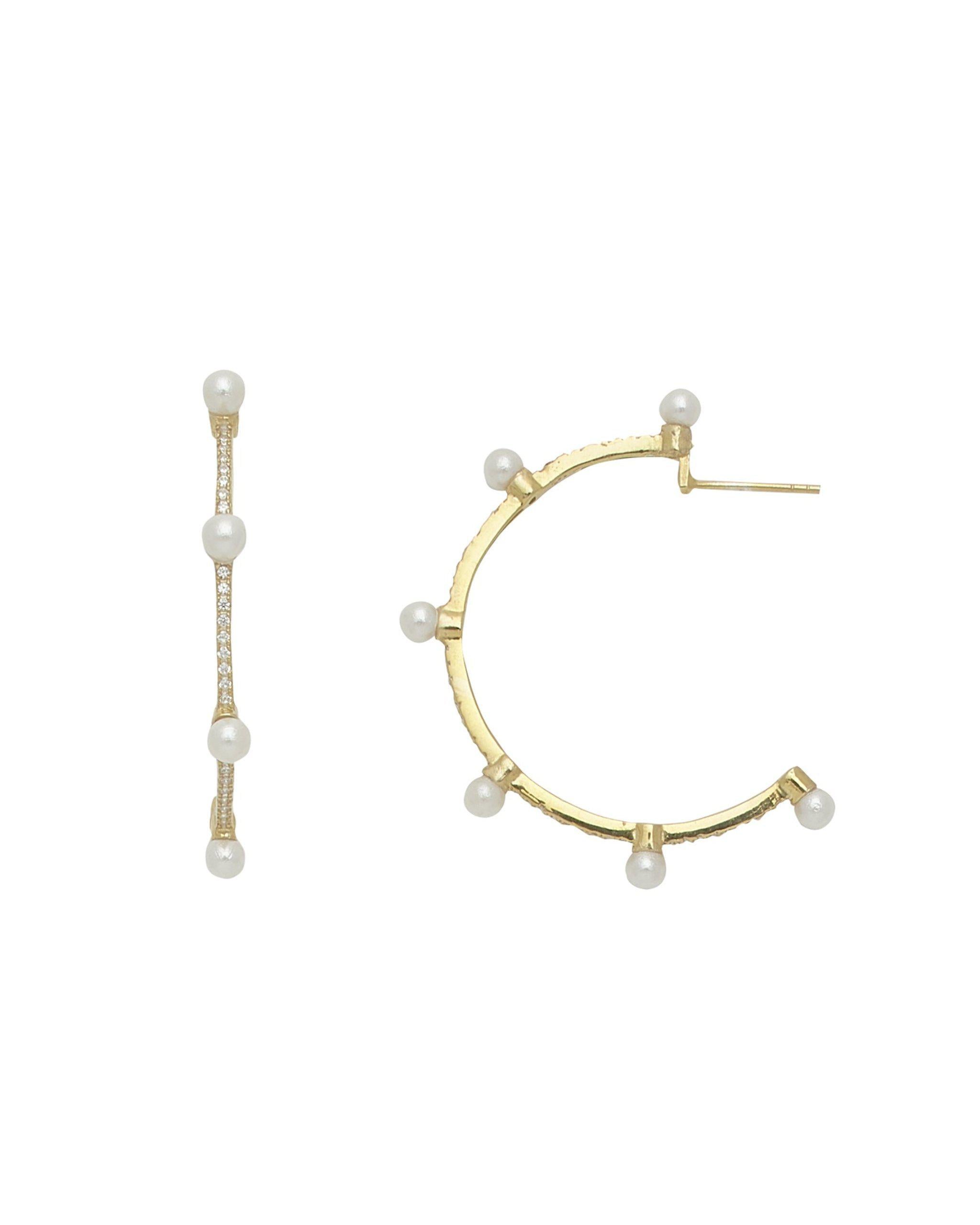 Carmen Pearl Half Hoop Earrings