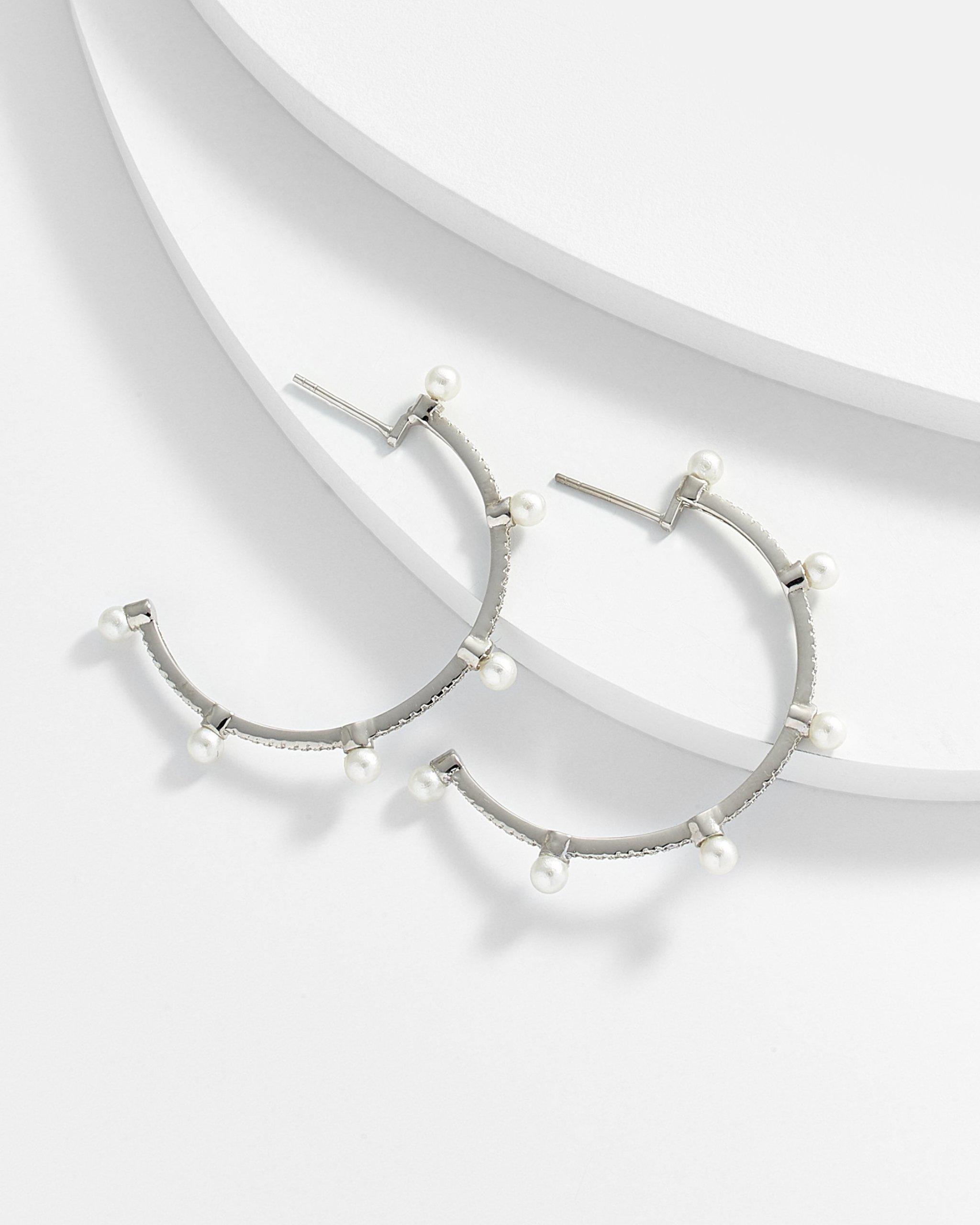 Carmen Pearl Half Hoop Earrings