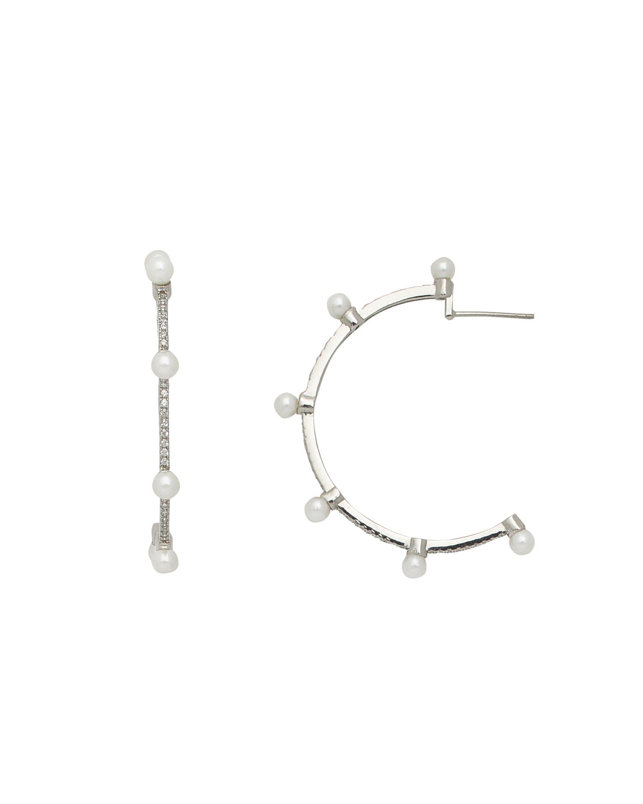 Carmen Pearl Half Hoop Earrings