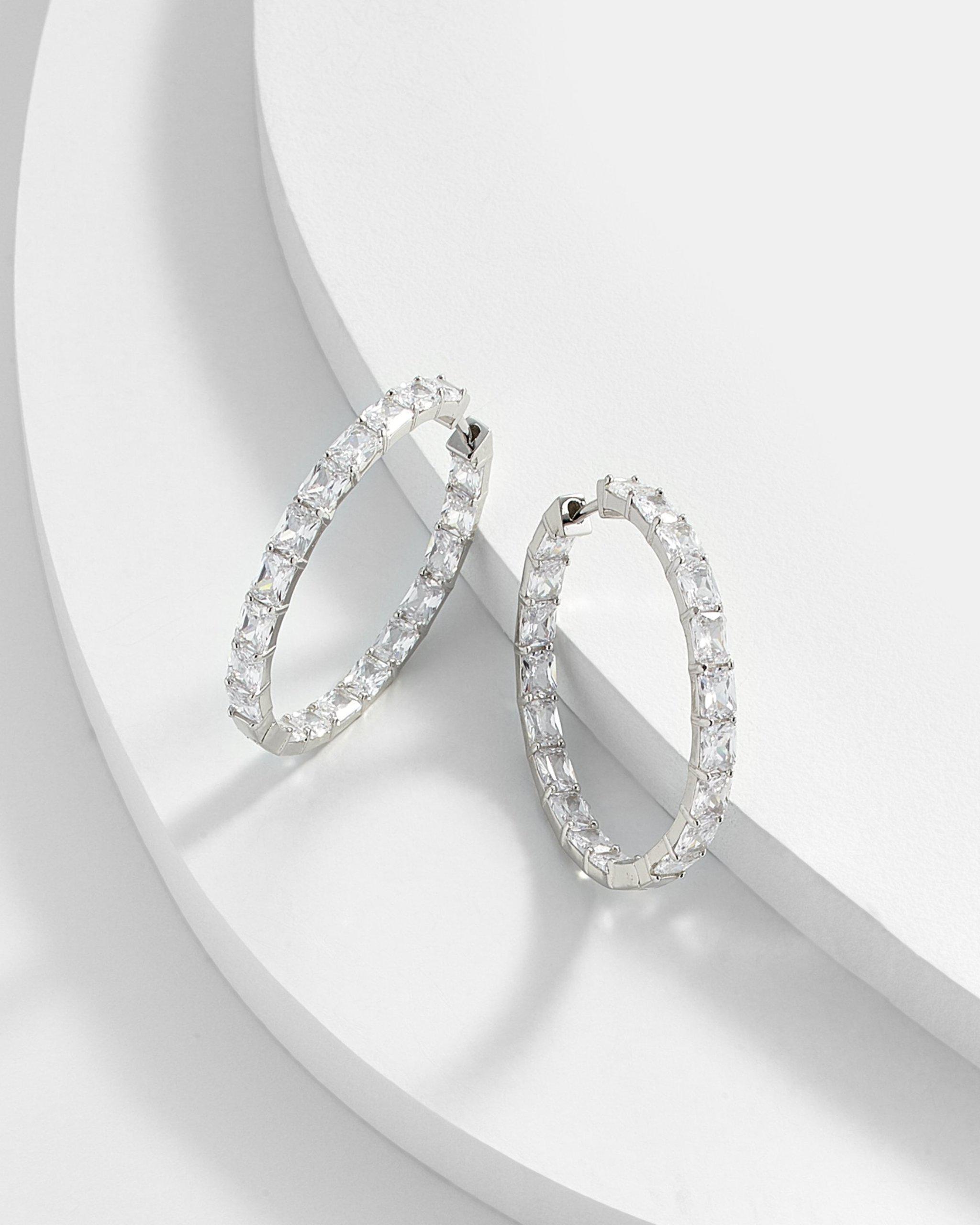 Zane Baguette Hoop Earrings