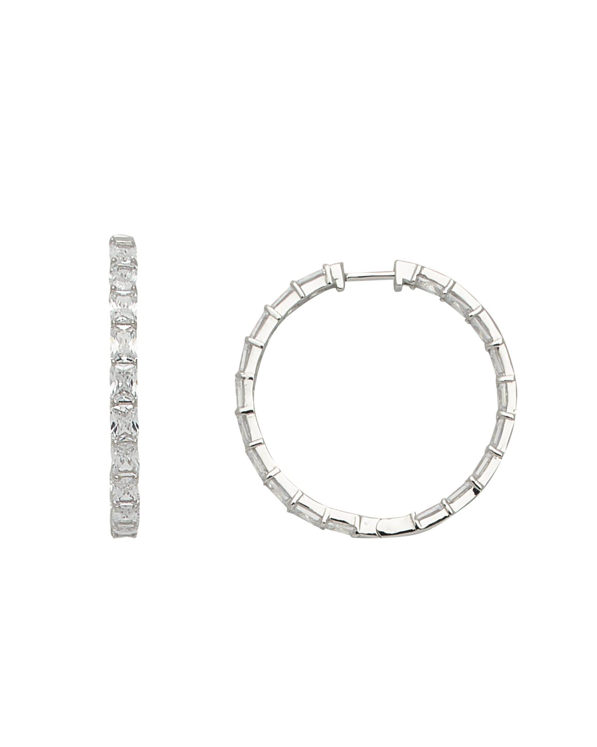 Zane Baguette Hoop Earrings