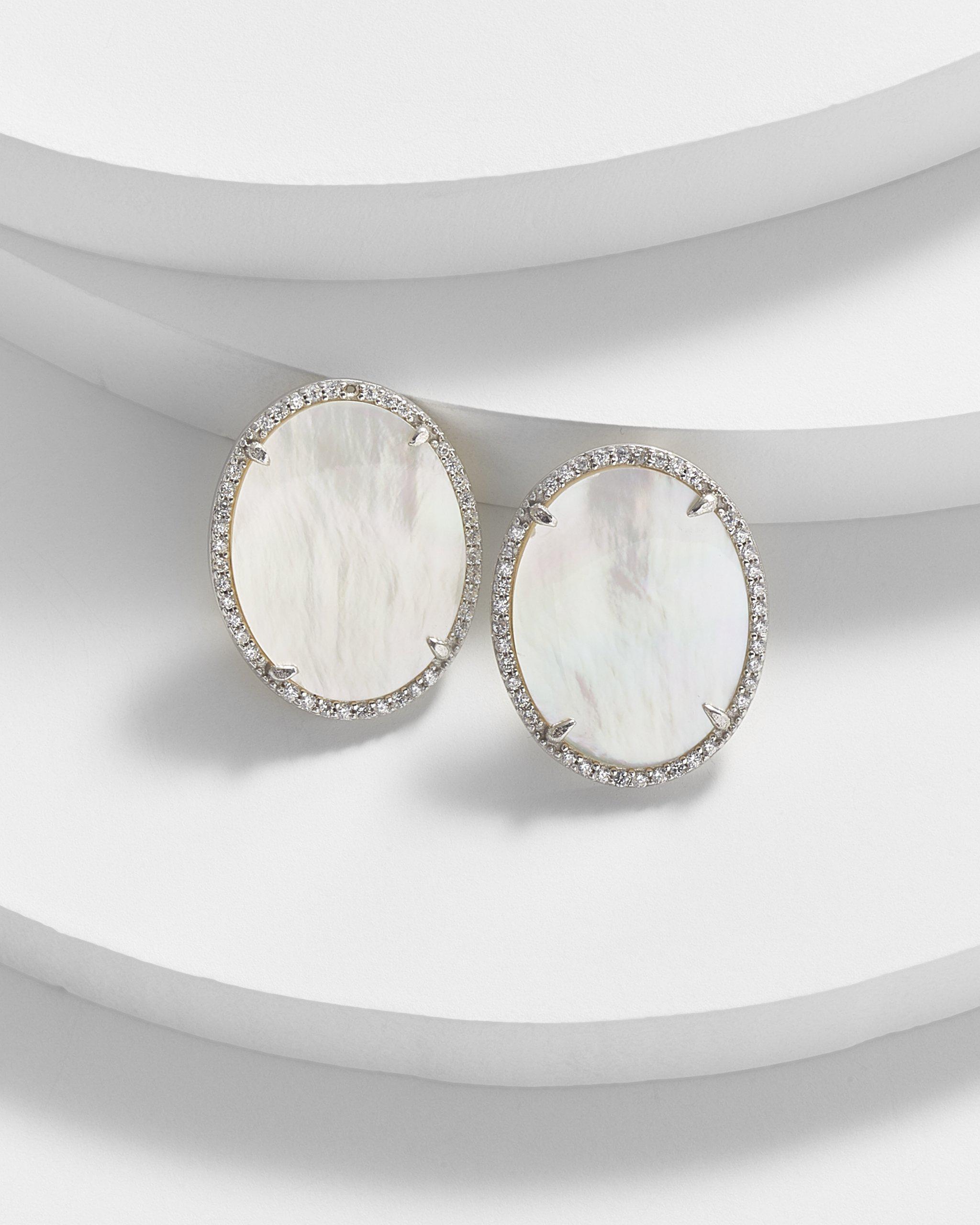 Amanda Oval-Shaped Mother of Pearl Stud Earrings