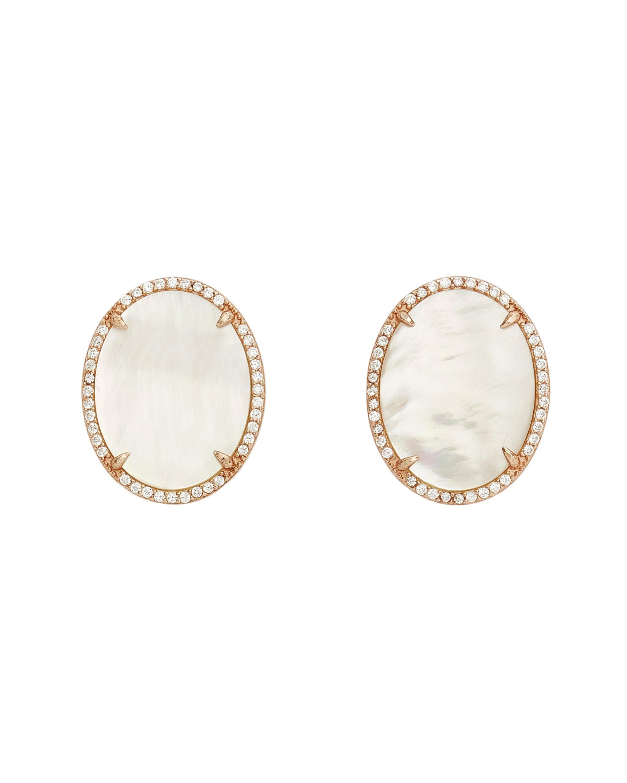 Amanda Oval-Shaped Mother of Pearl Stud Earrings