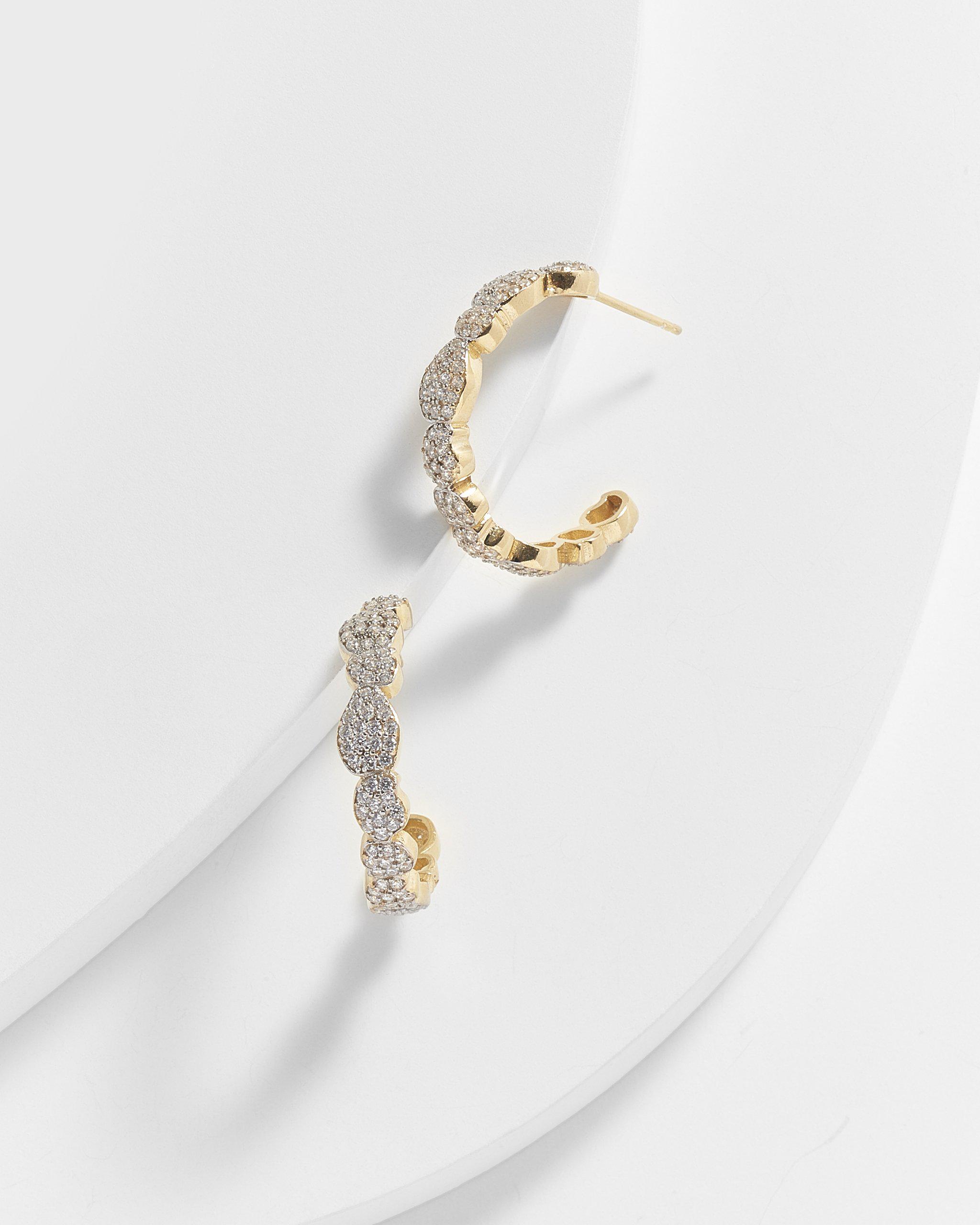 Annabel Micro Pave Wave Hoop Earrings