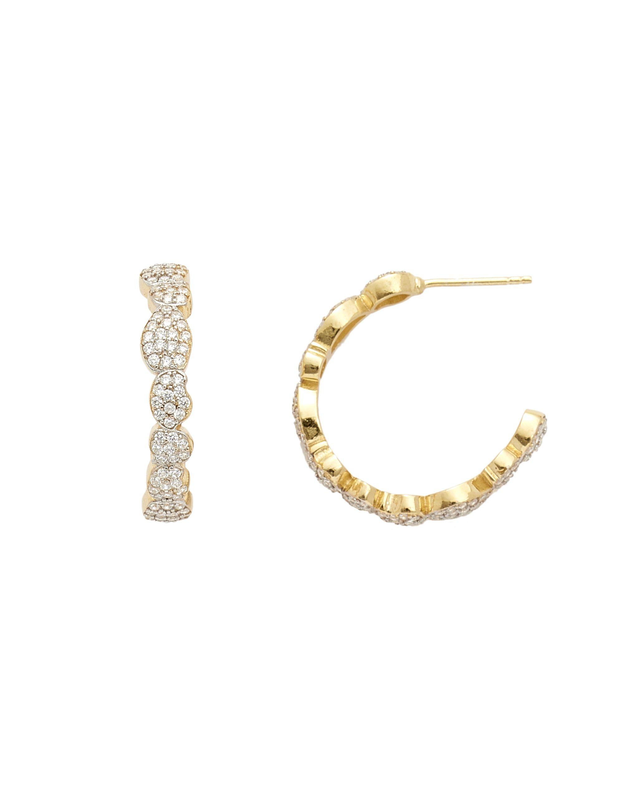 Annabel Micro Pave Wave Hoop Earrings