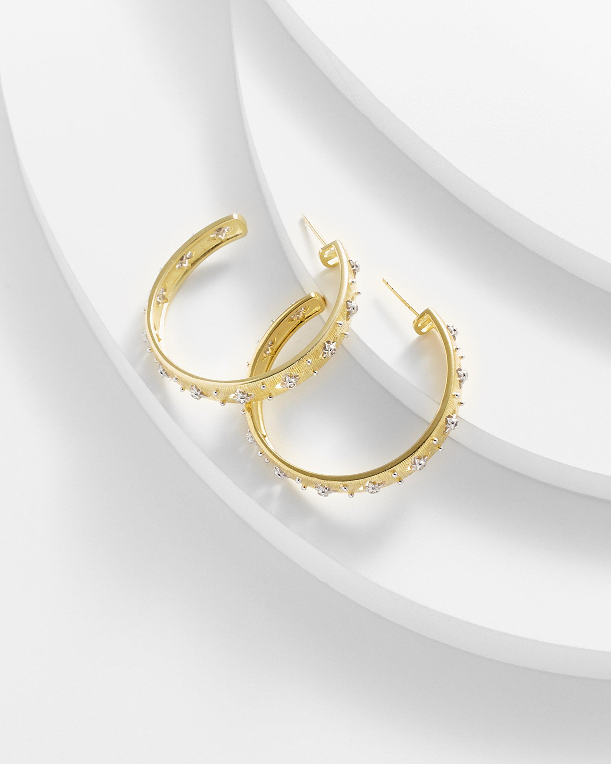 Belle Antique Brashed Gold Cut out Hoops Earrings