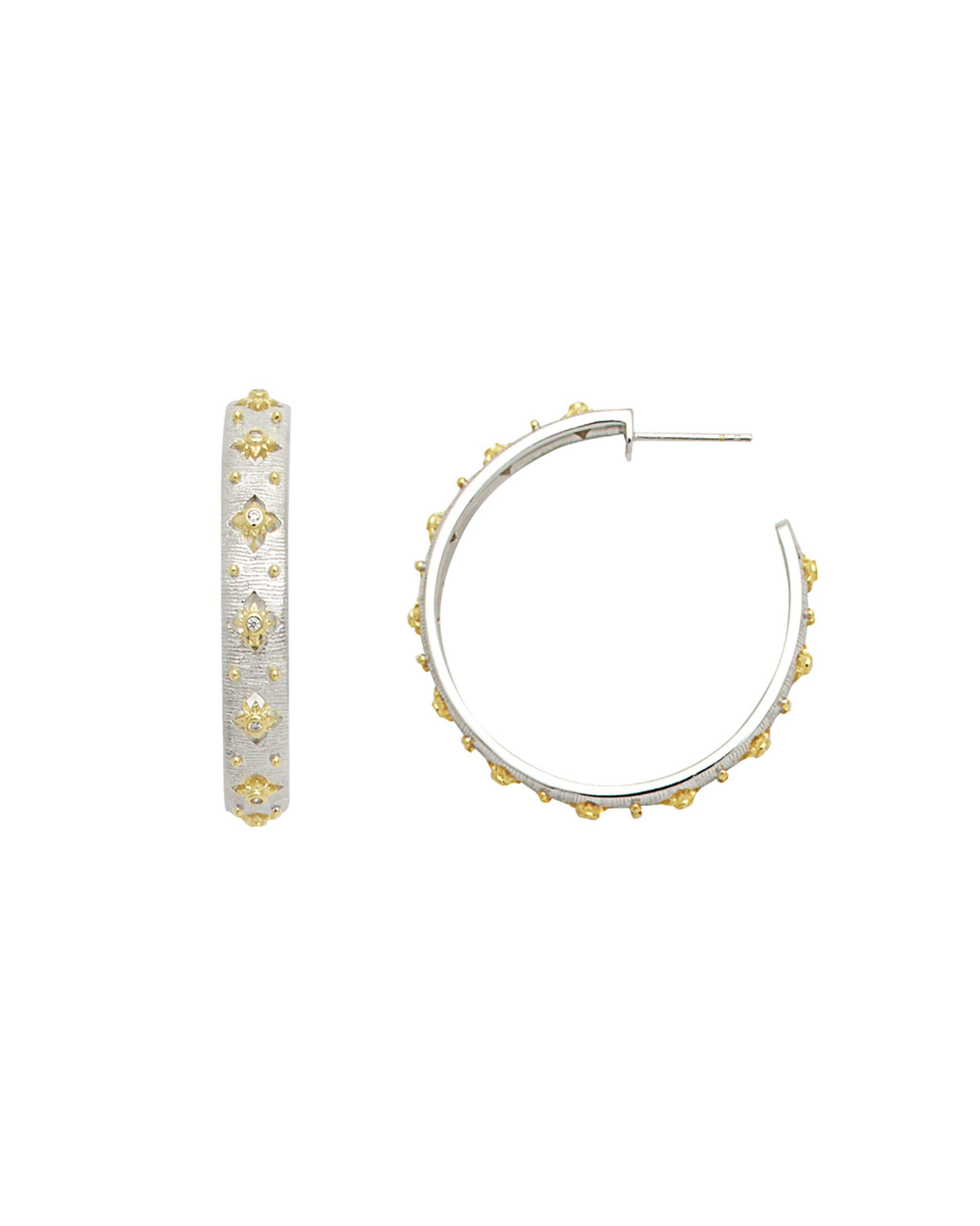 Belle Antique Brashed Gold Cut out Hoops Earrings