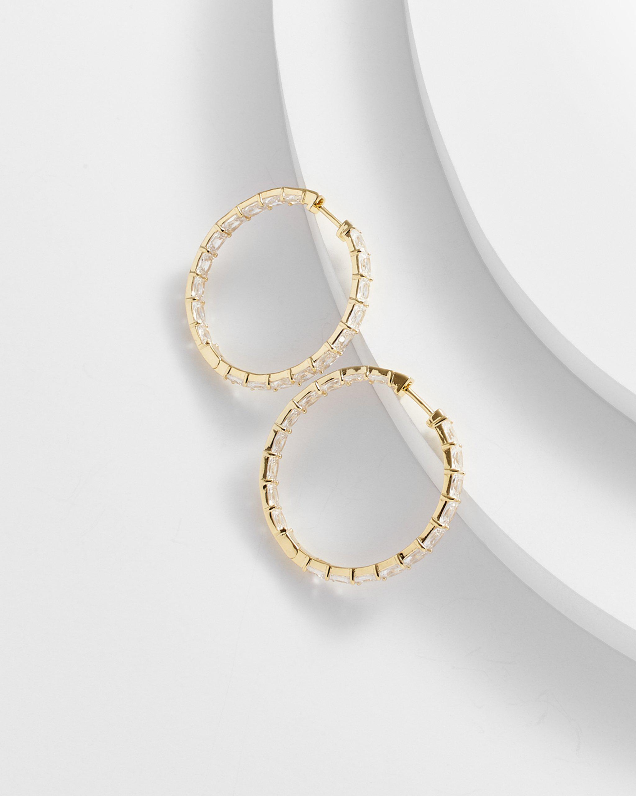 Zane Baguette Hoop Earrings