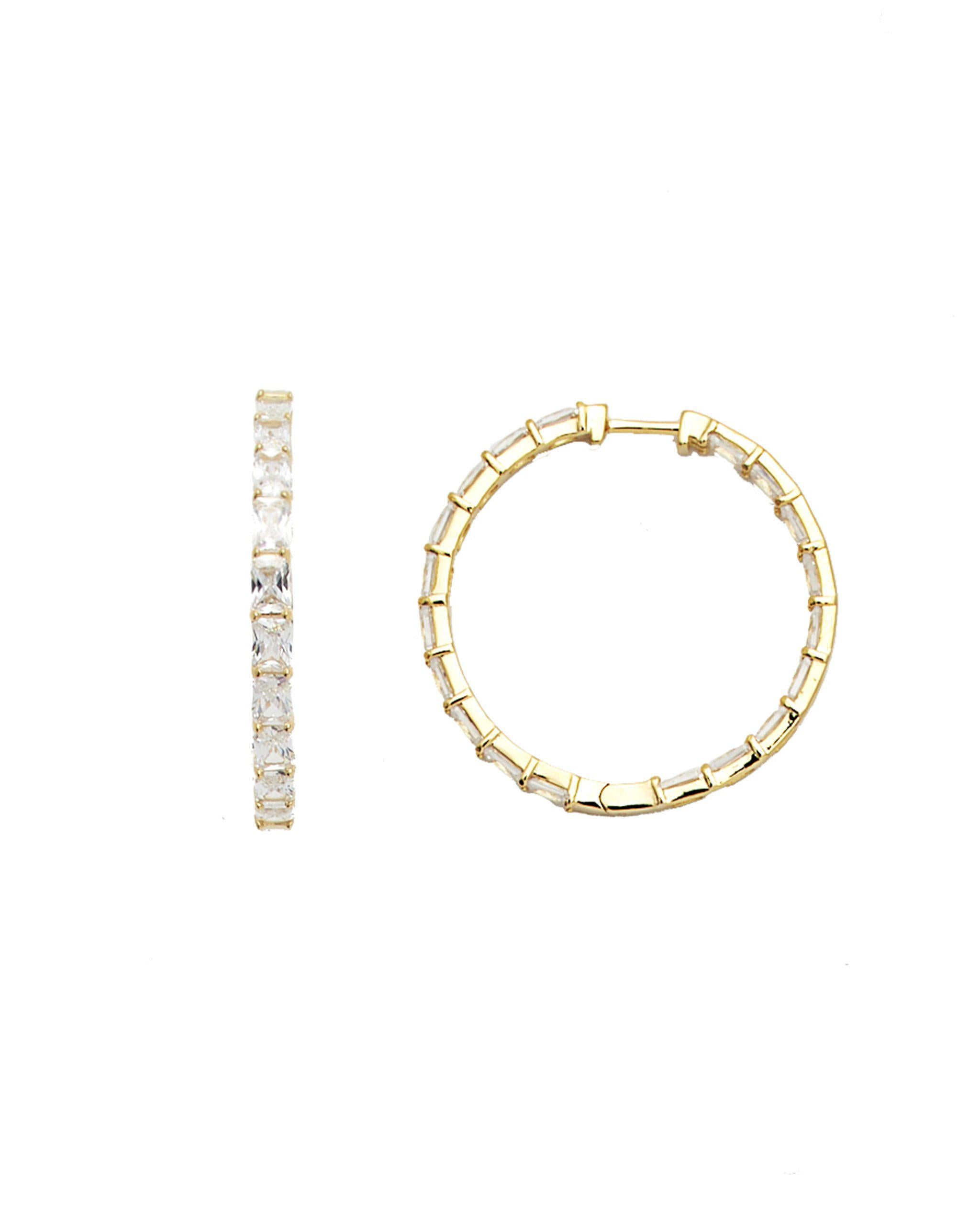 Zane Baguette Hoop Earrings
