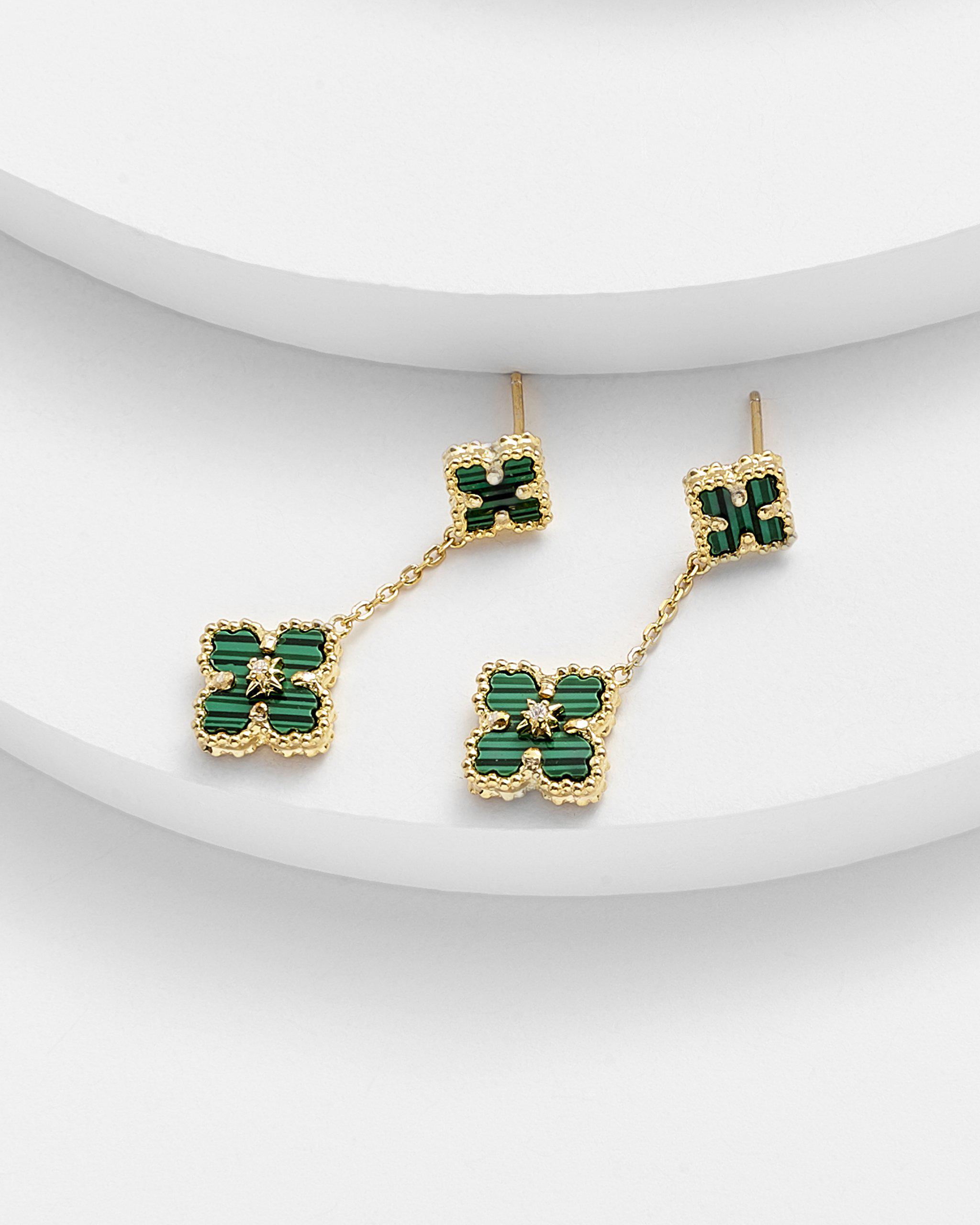 DINAH Clover Drop Earrings