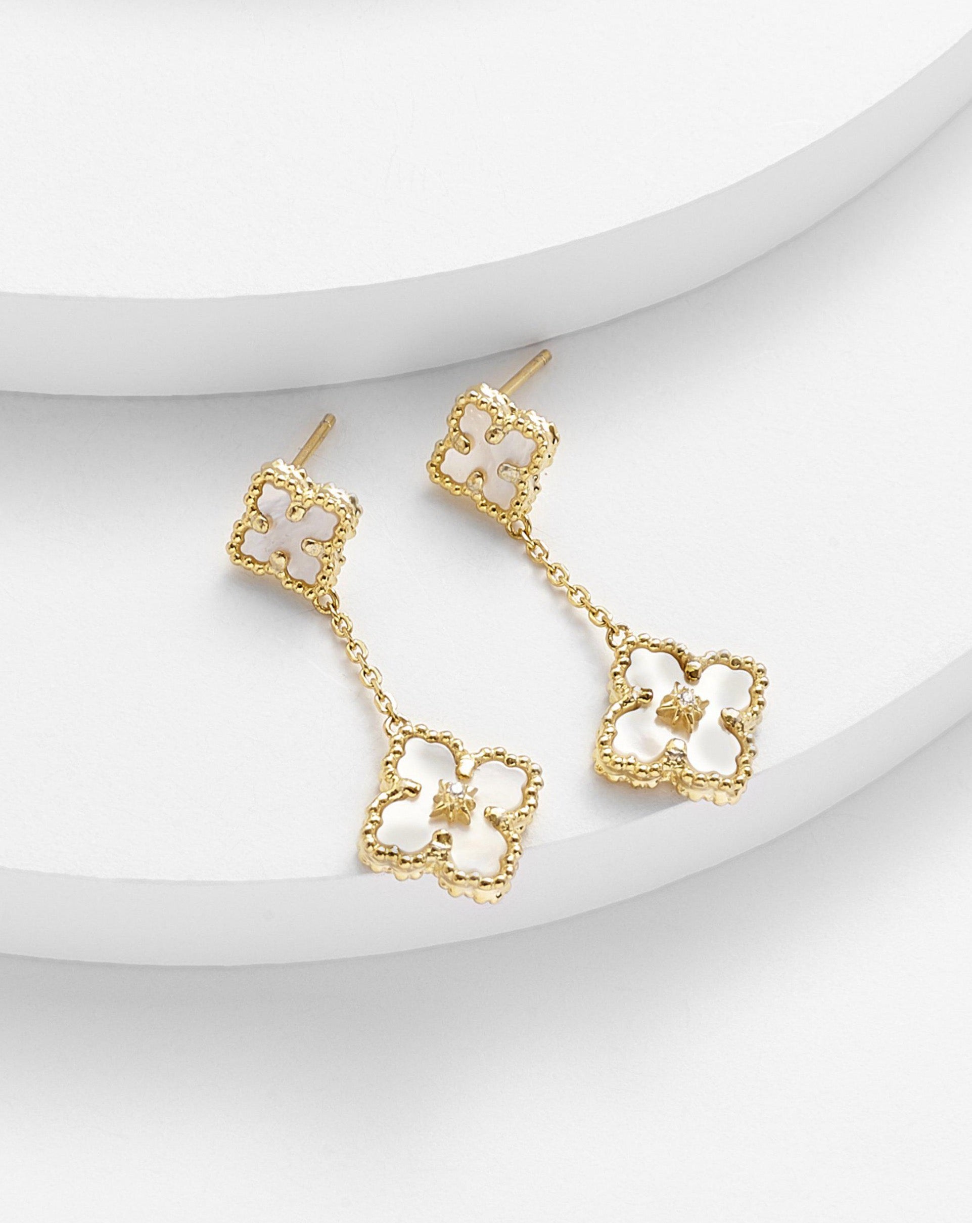 DINAH Clover Drop Earrings