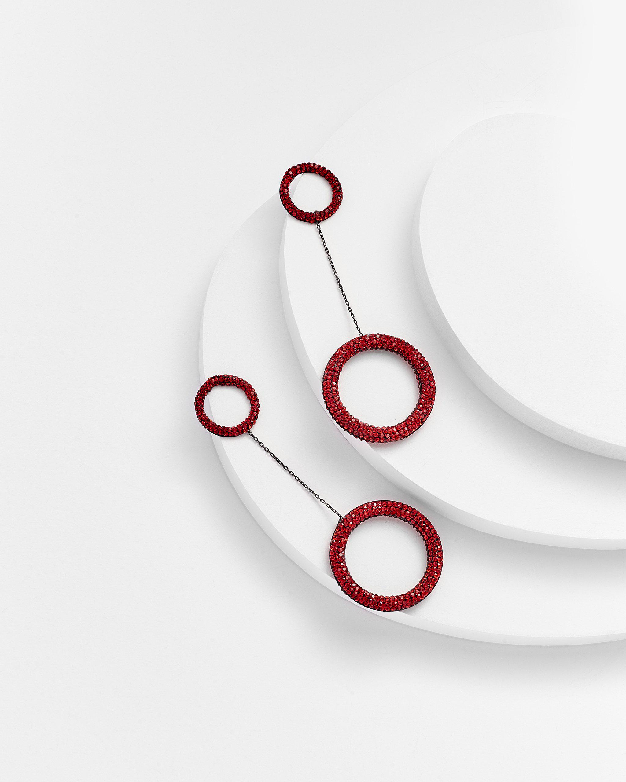 ELEANOR Hematite Drop Circle Earrings