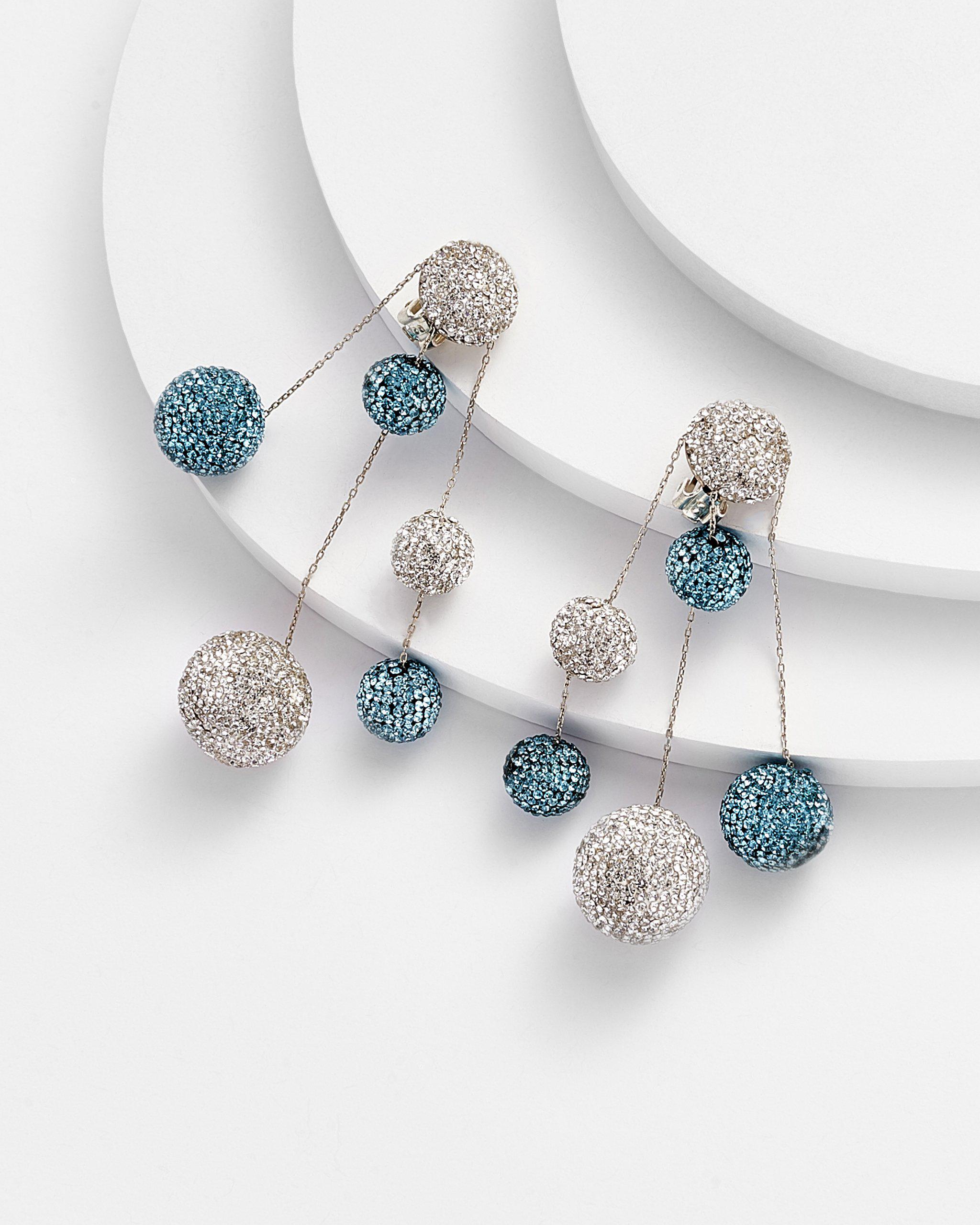 CLARICE HEMATITE MULTI BALL DROP EARRINGS