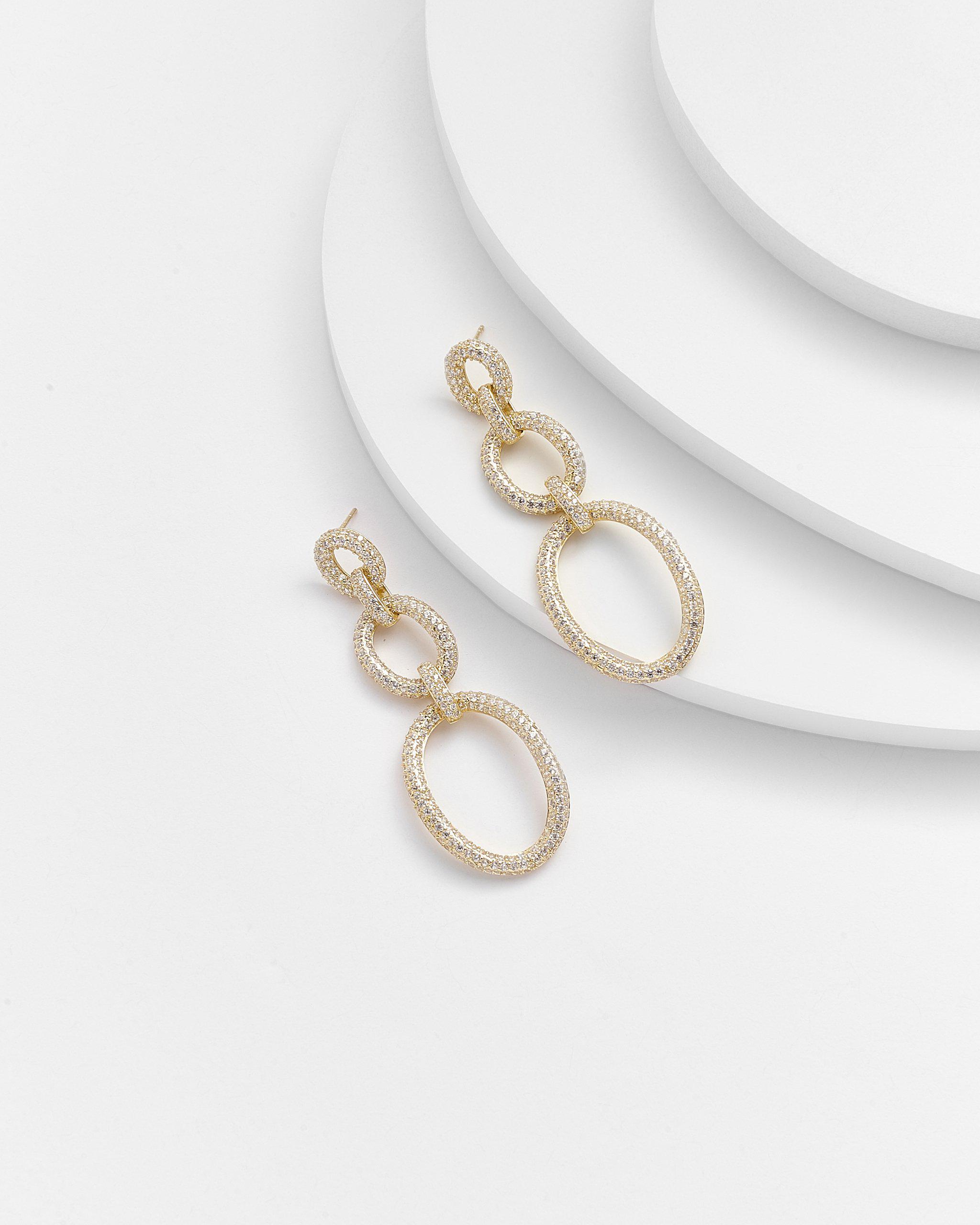 ELLIN Oval Drop Earrings