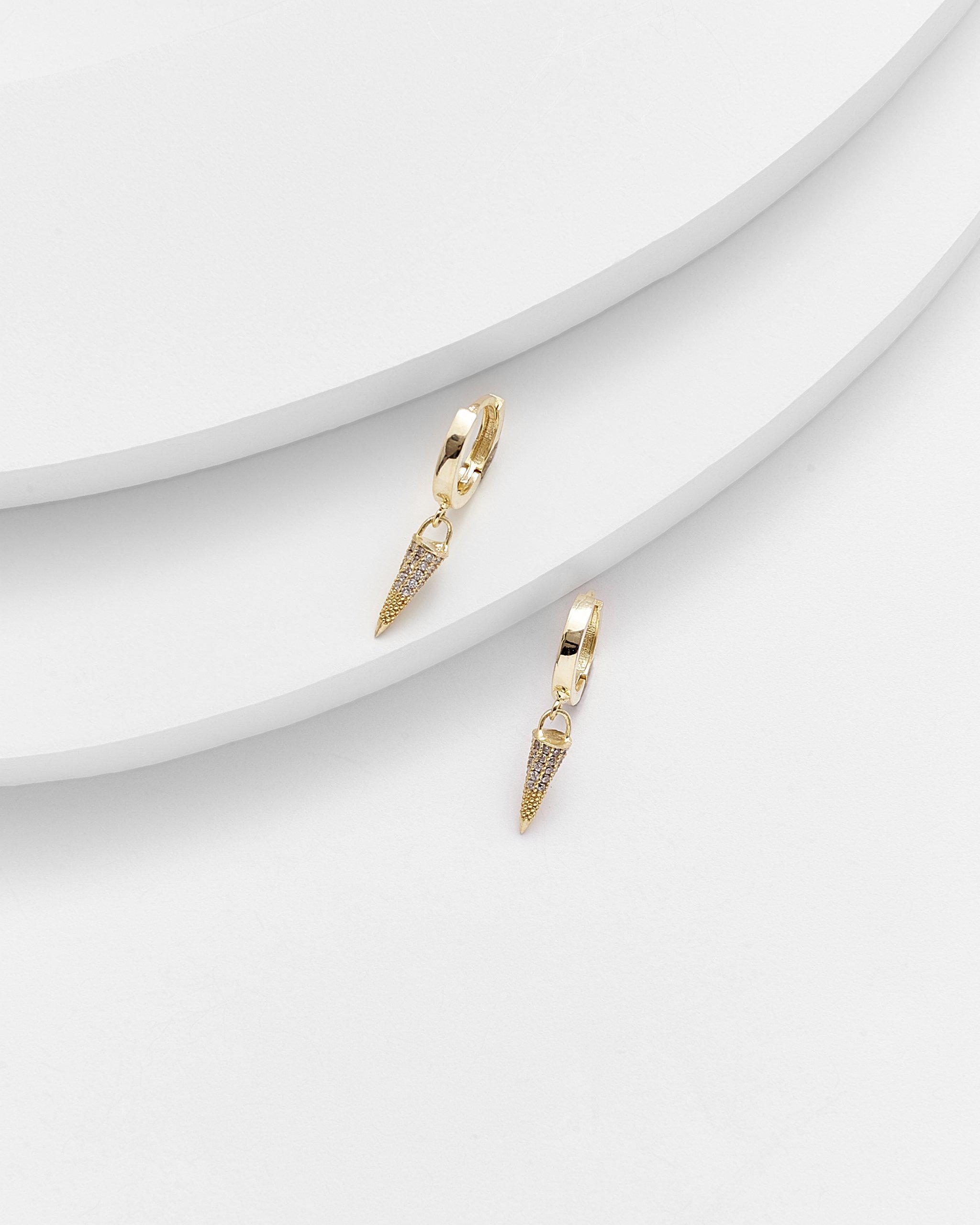 Elvira Spike Pave Huggie Earrings