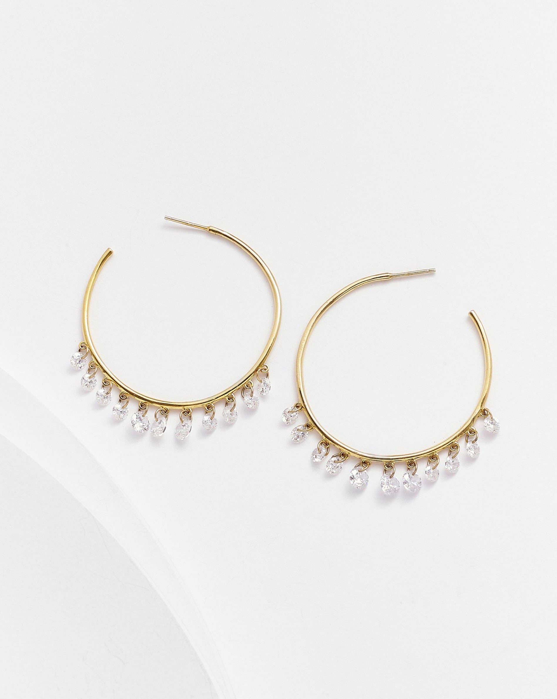 Annabelle Floating Diamonette Hoops