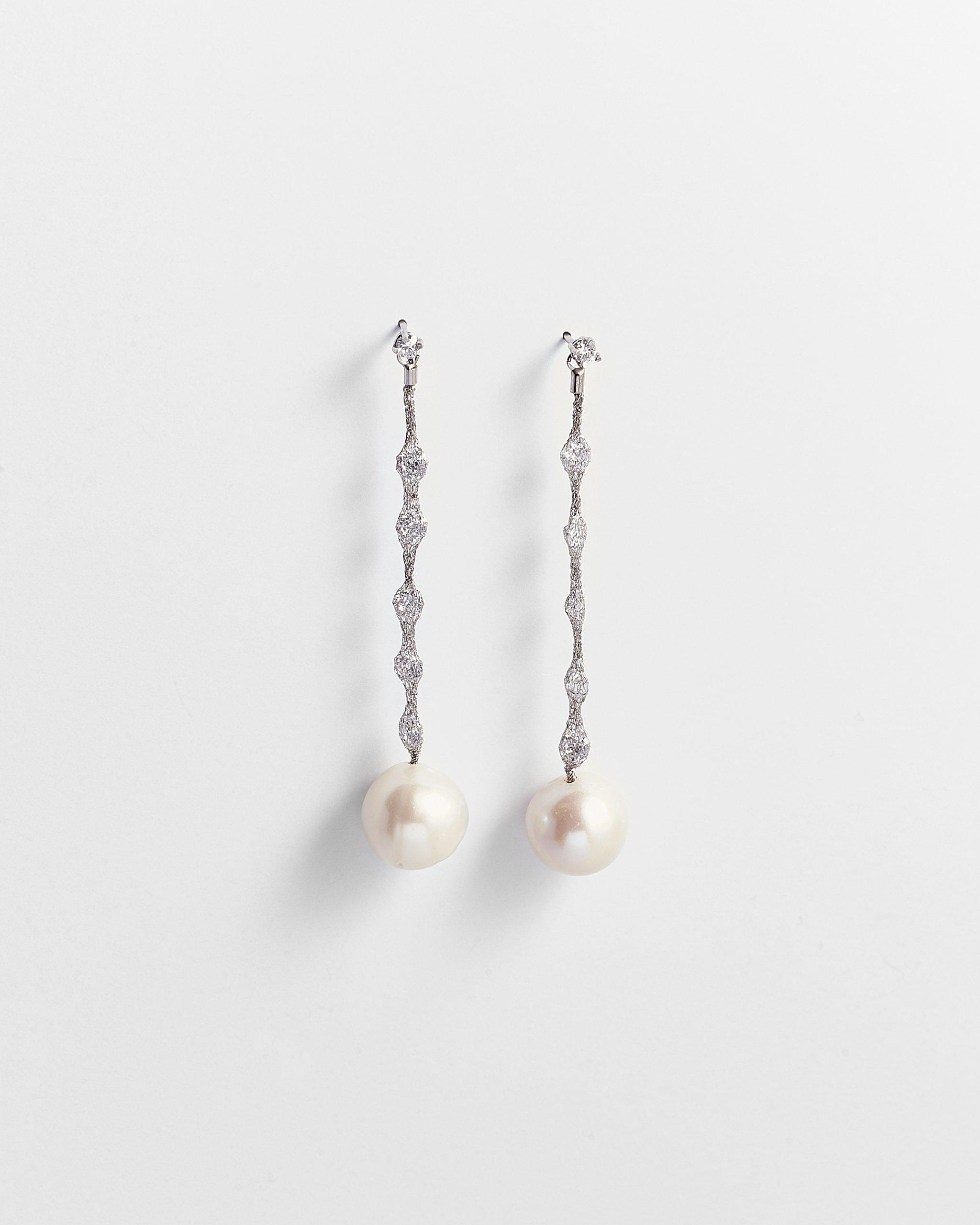 Jesse Netted String of Diamonettes Drop Earrings