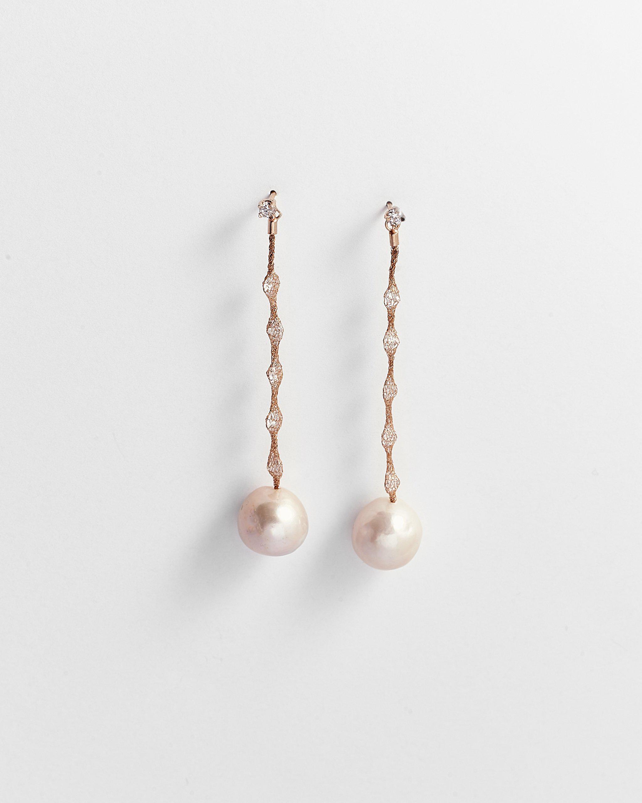 Jesse Netted String of Diamonettes Drop Earrings