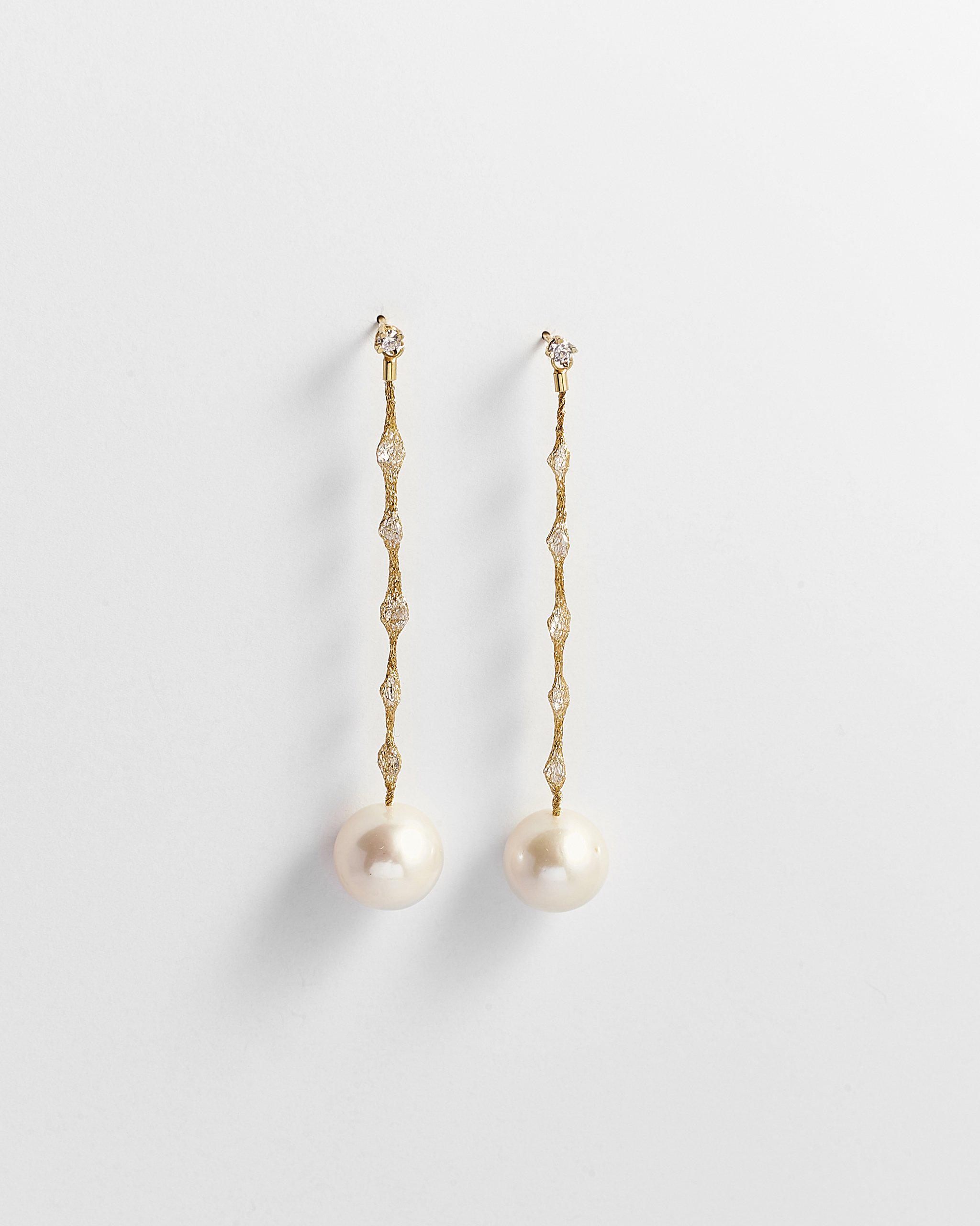 Jesse Netted String of Diamonettes Drop Earrings