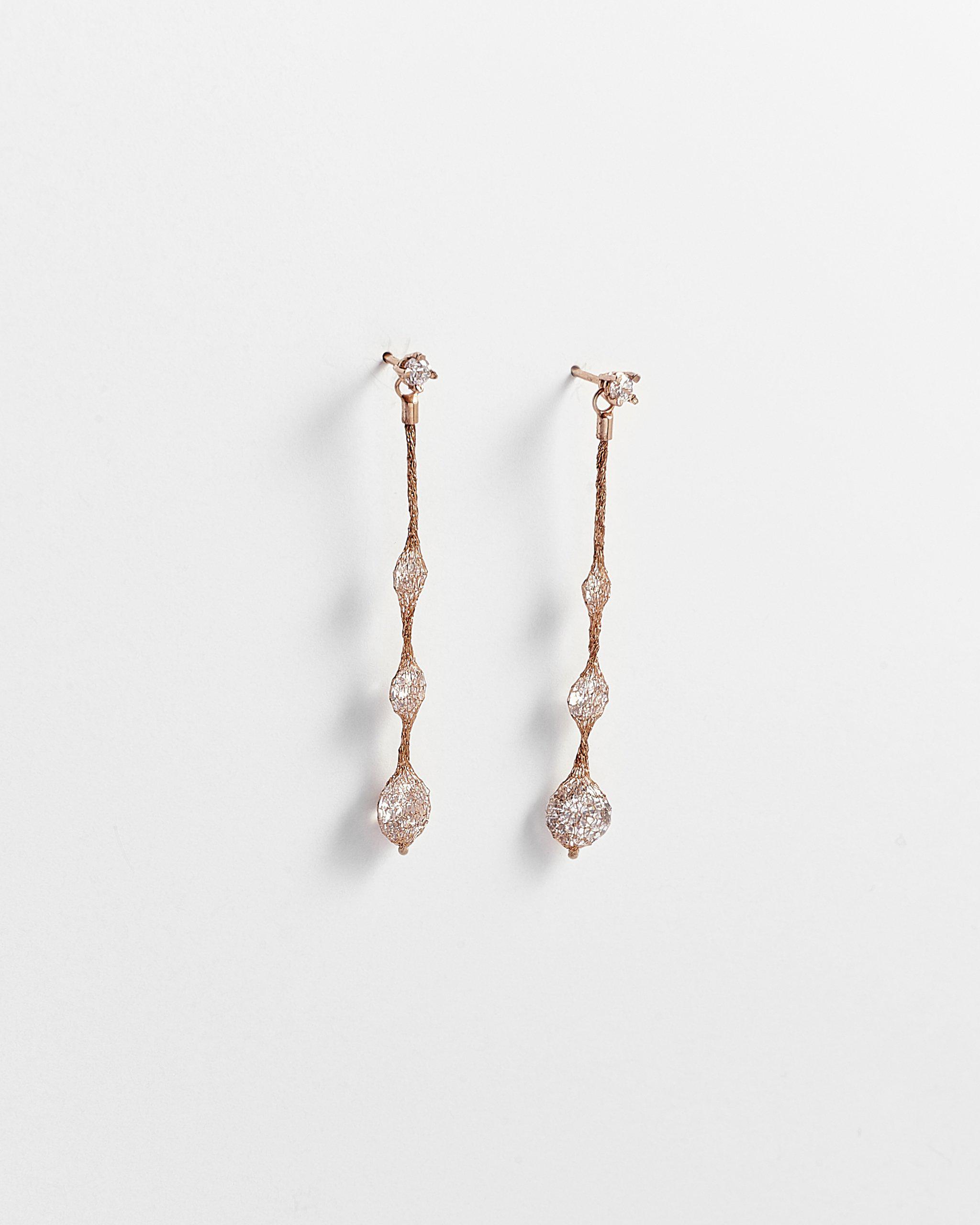 Jesse Netted String of Diamonettes Drop Earrings