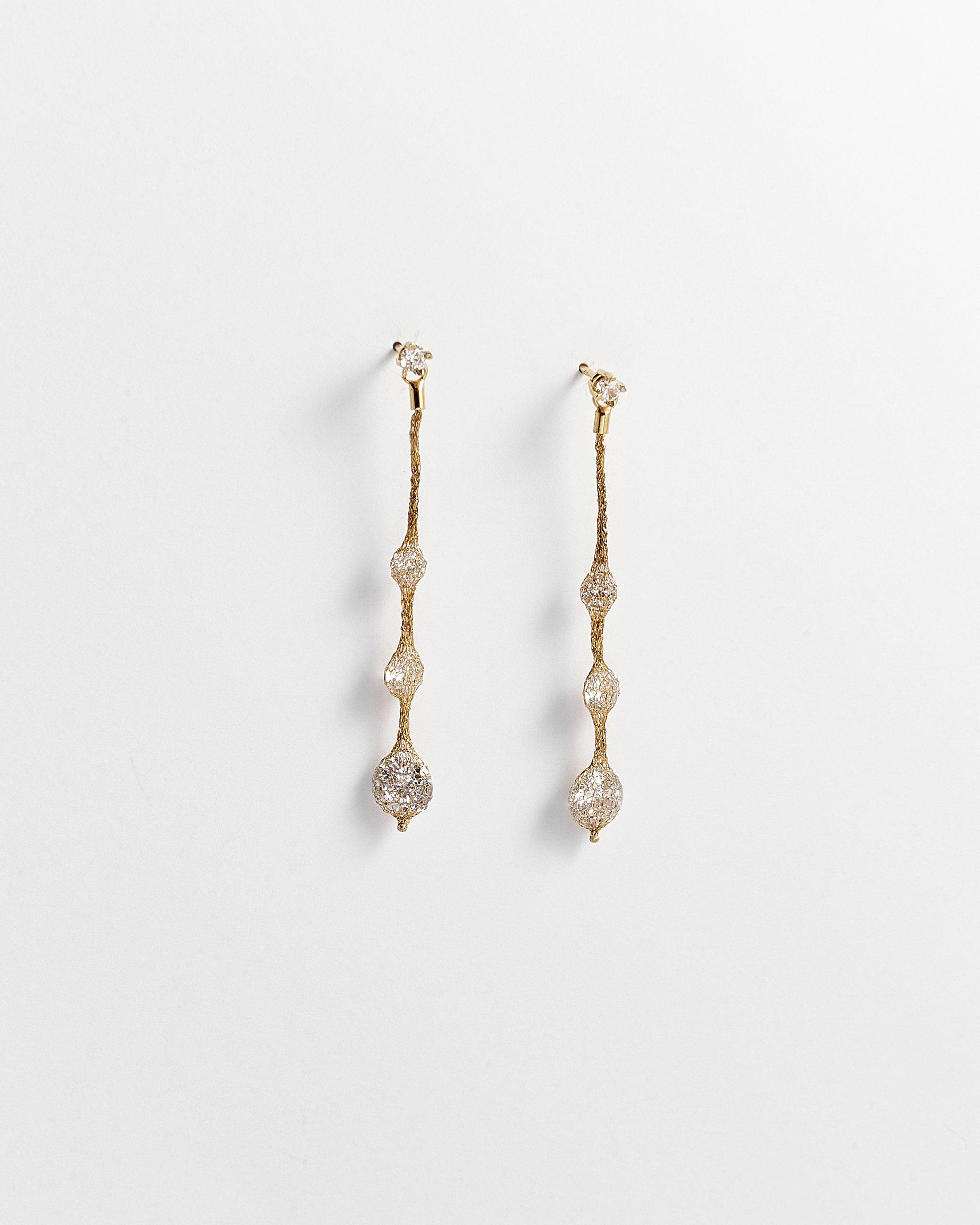 Jesse Netted String of Diamonettes Drop Earrings