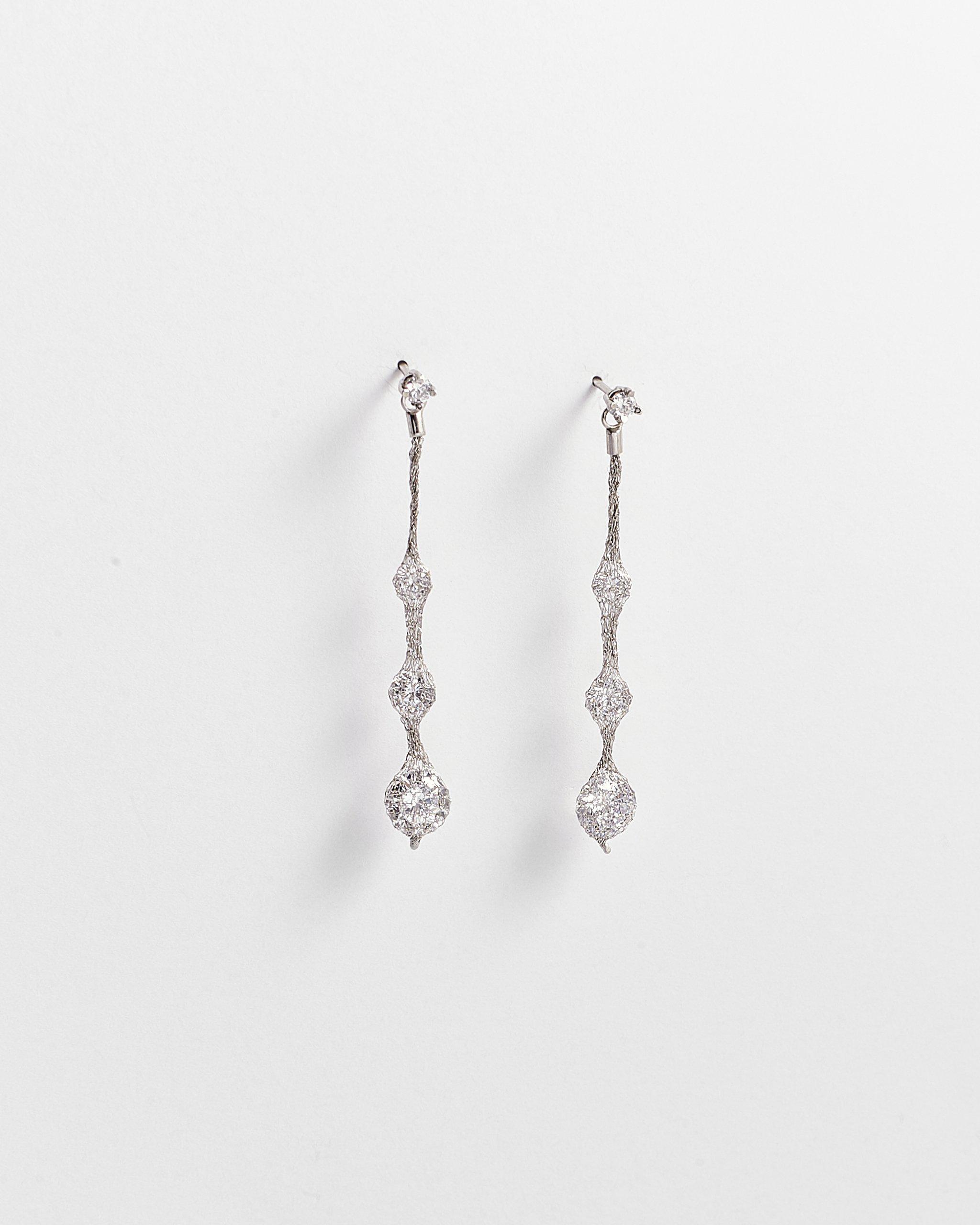 Jesse Netted String of Diamonettes Drop Earrings