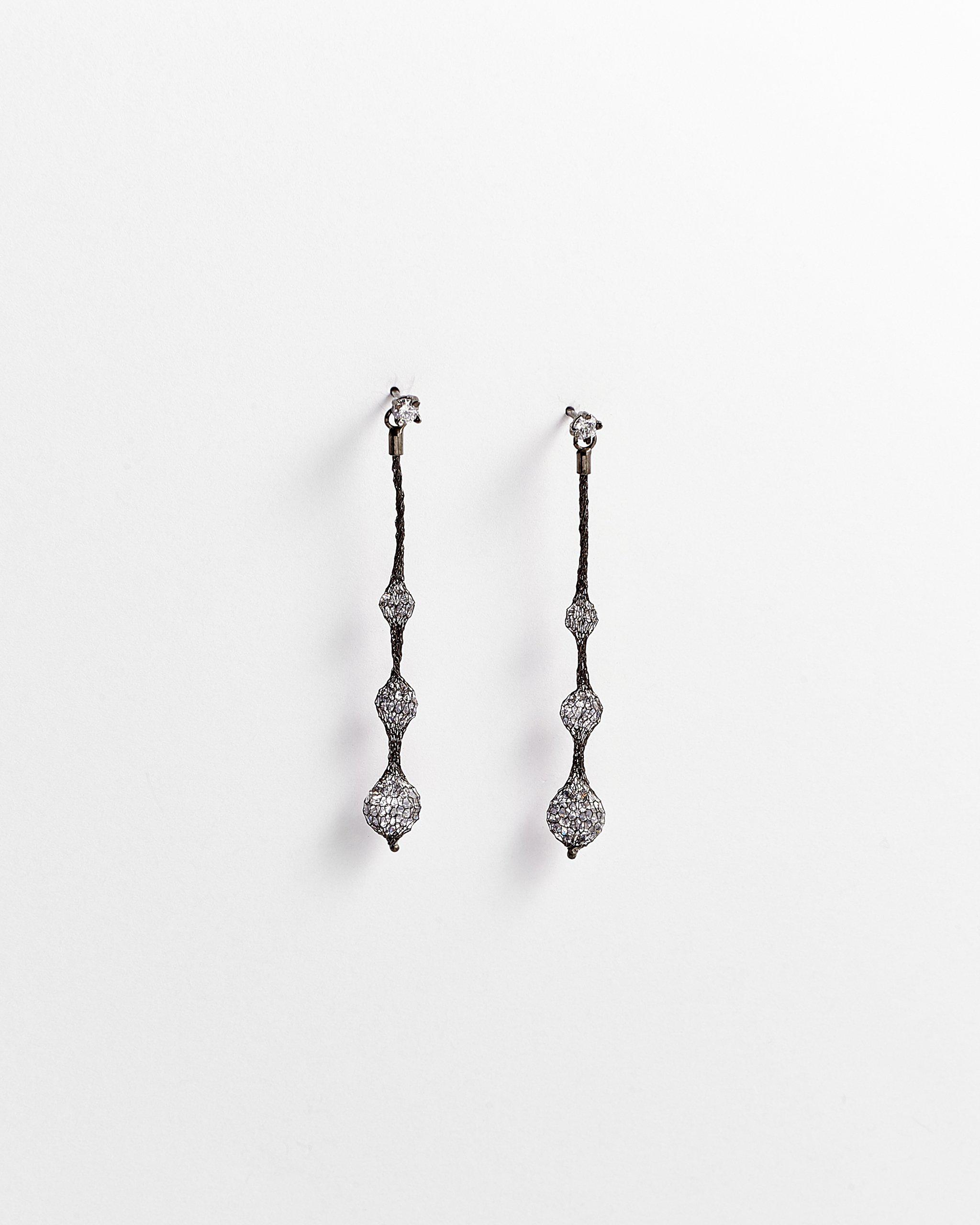 Jesse Netted String of Diamonettes Drop Earrings