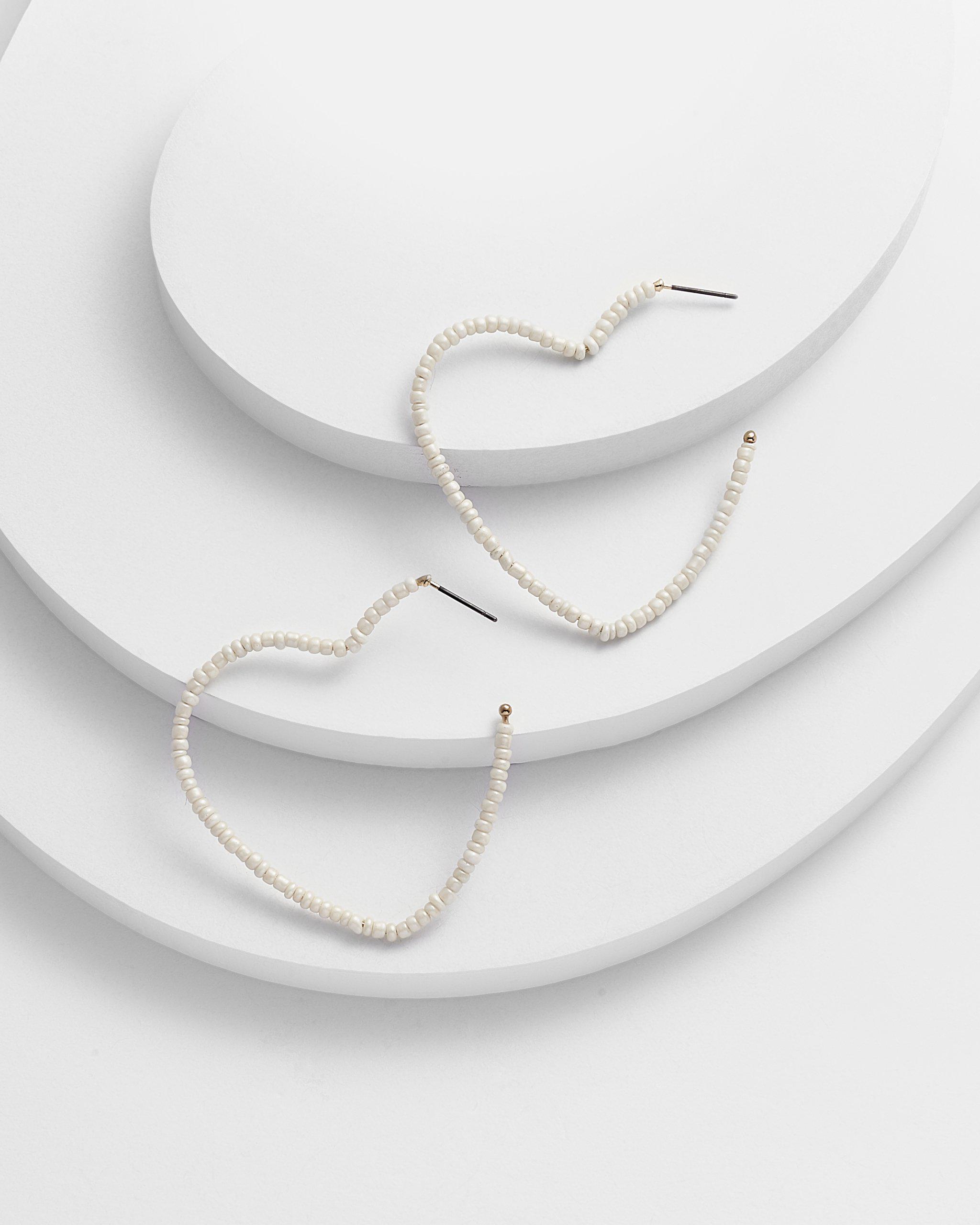 FATIMA Heart Shaped Beaded Earrings