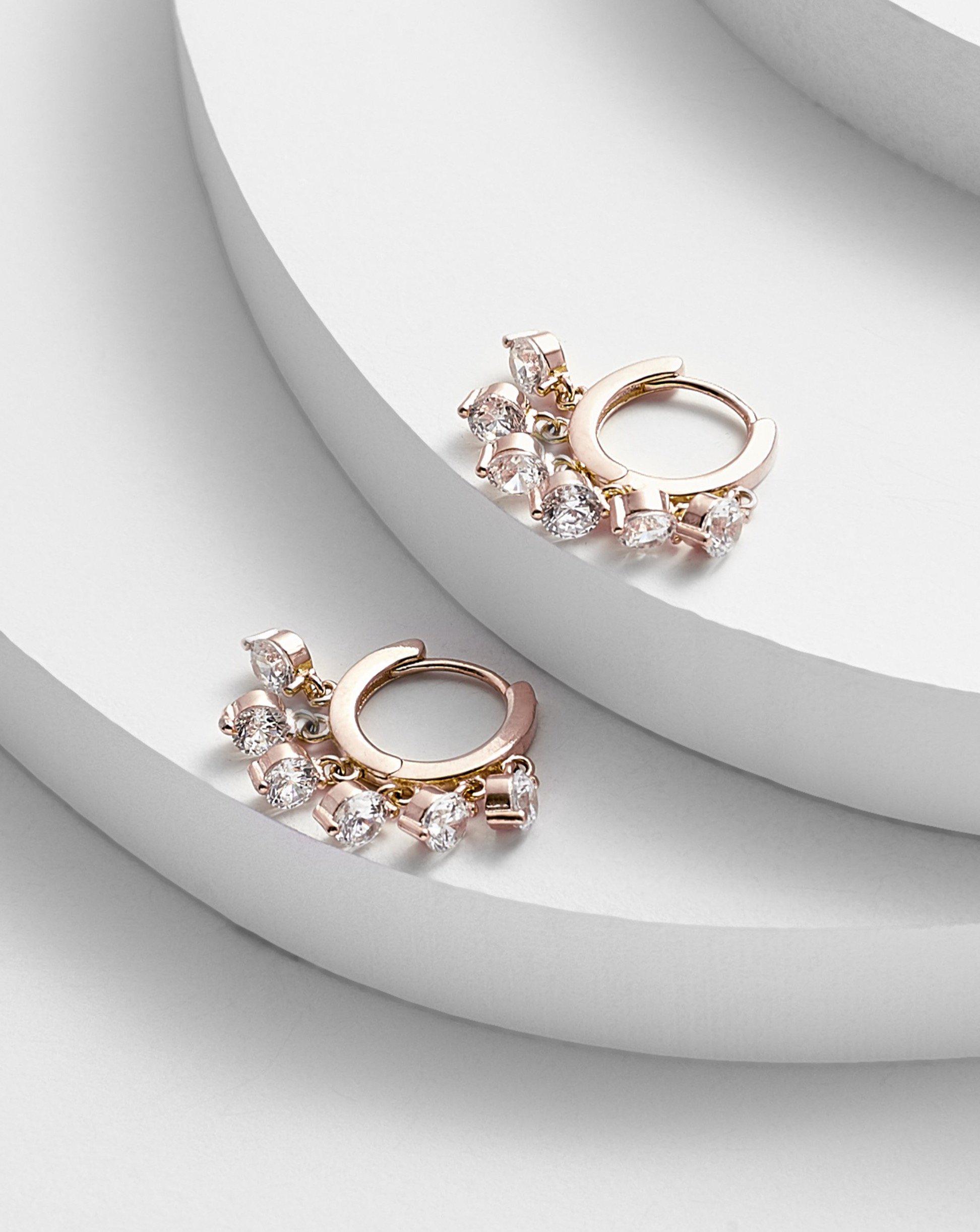 Sonia Hanging Diamonettes Ear Huggies