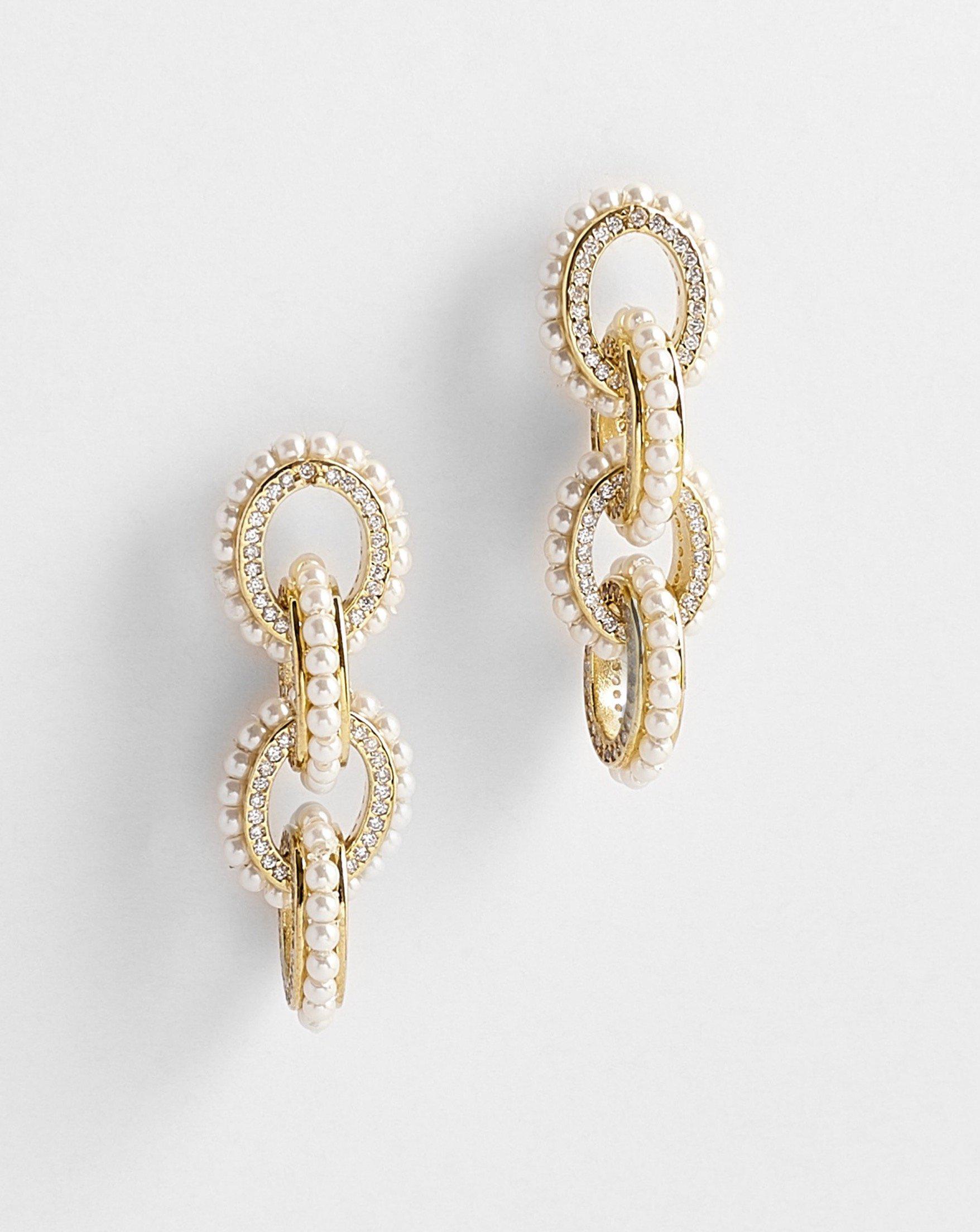 Kassidy Pearl Oval Links Earrings