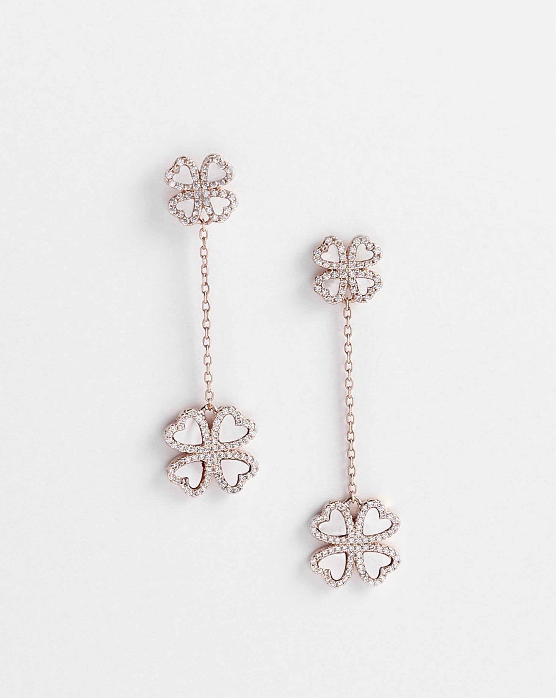 Doreen Clover Mother of Pearl Drop Earrings