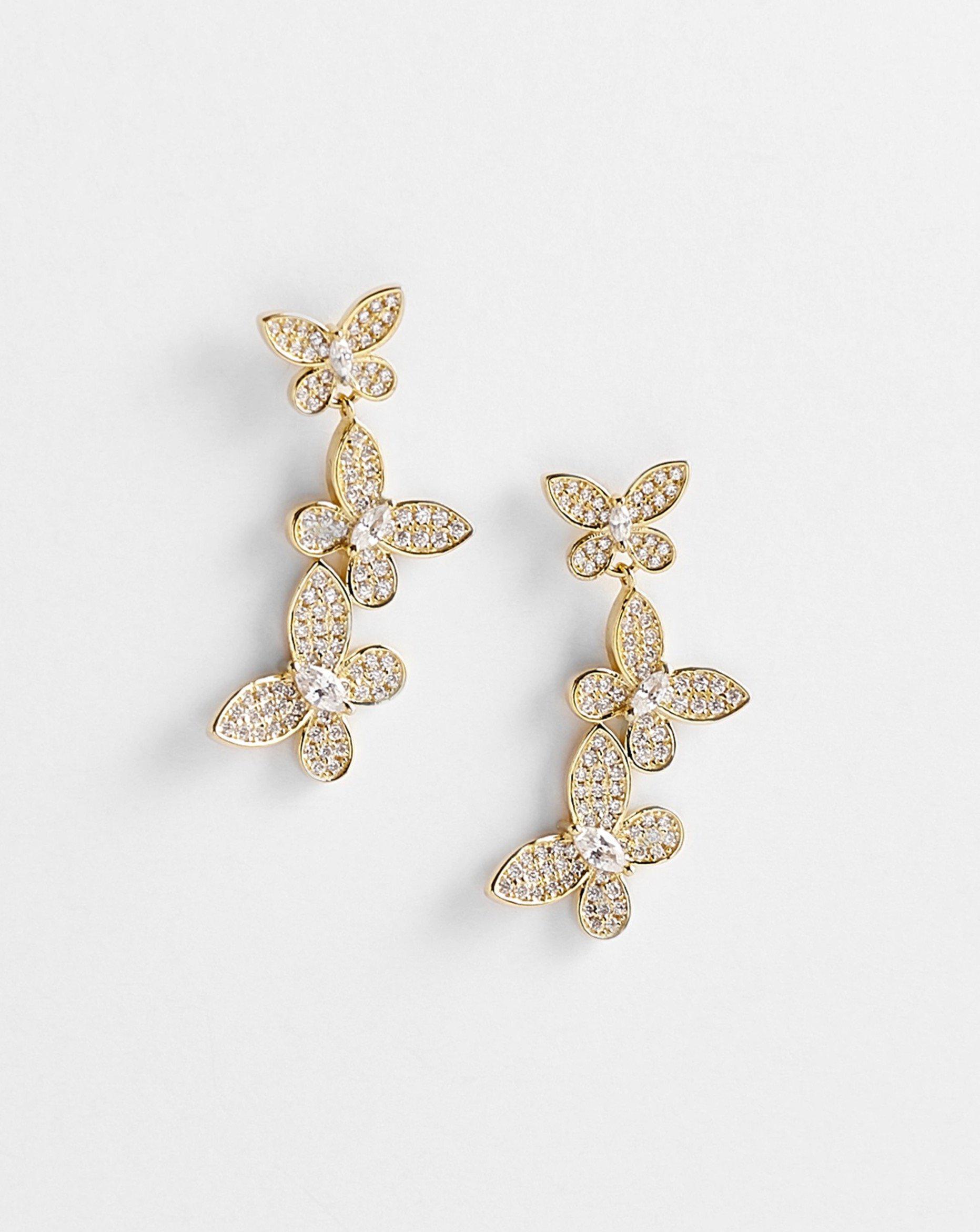 JASMINE Butterfly Flower Dangle Earrings