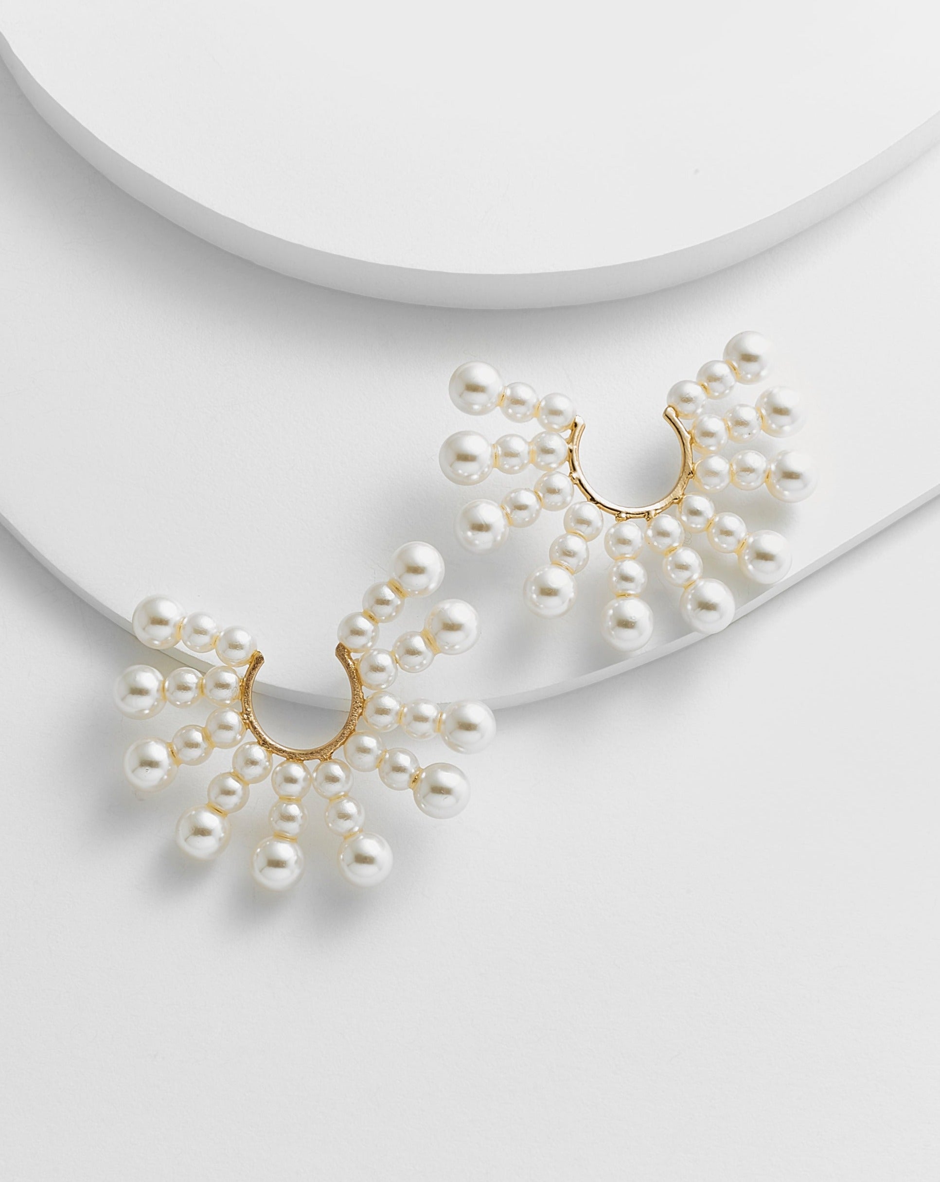 Elena Pearl Hoop Earrings