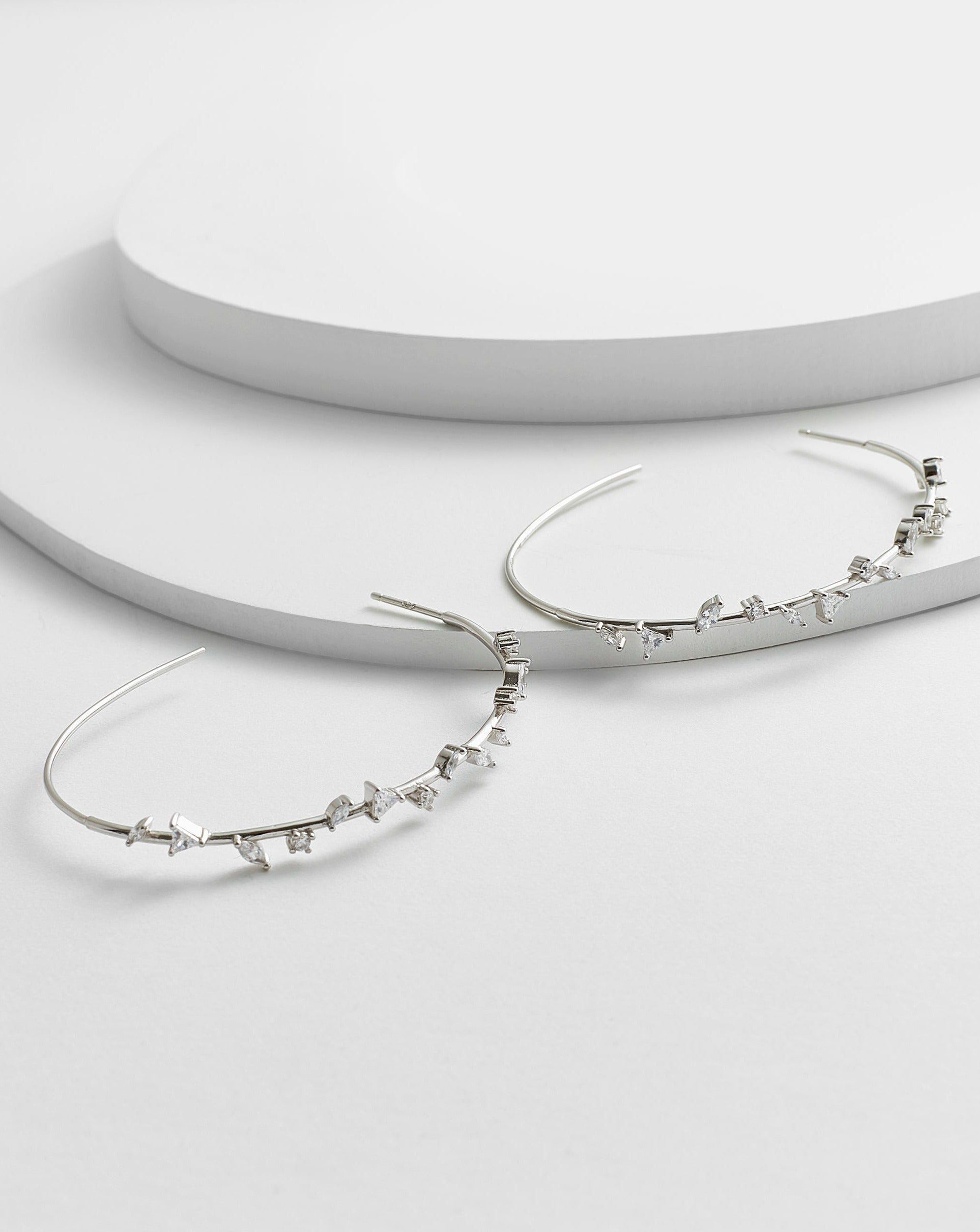 Leticia Leaves Oval Hoop Earrings