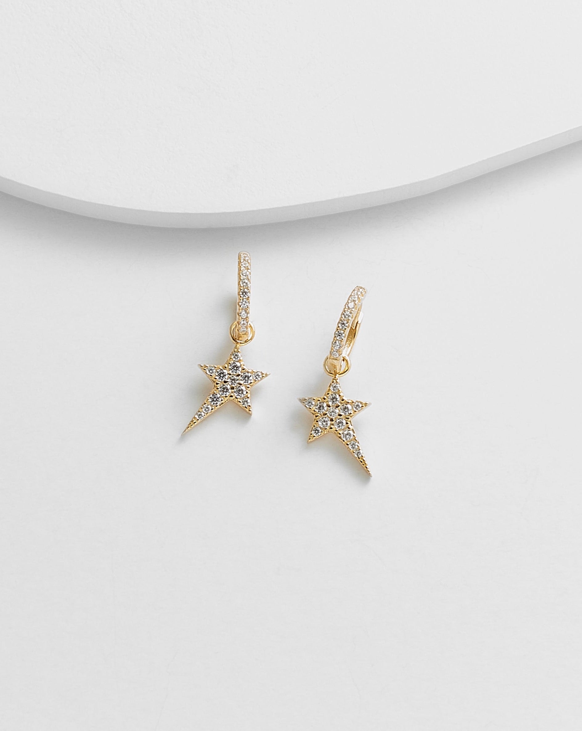 Ann Star Drop Huggies Earrings