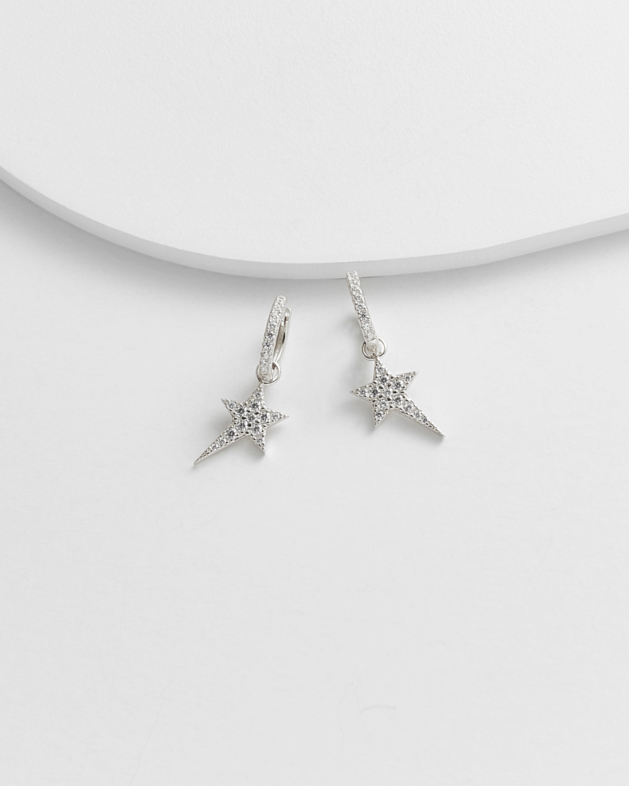 Ann Star Drop Huggies Earrings