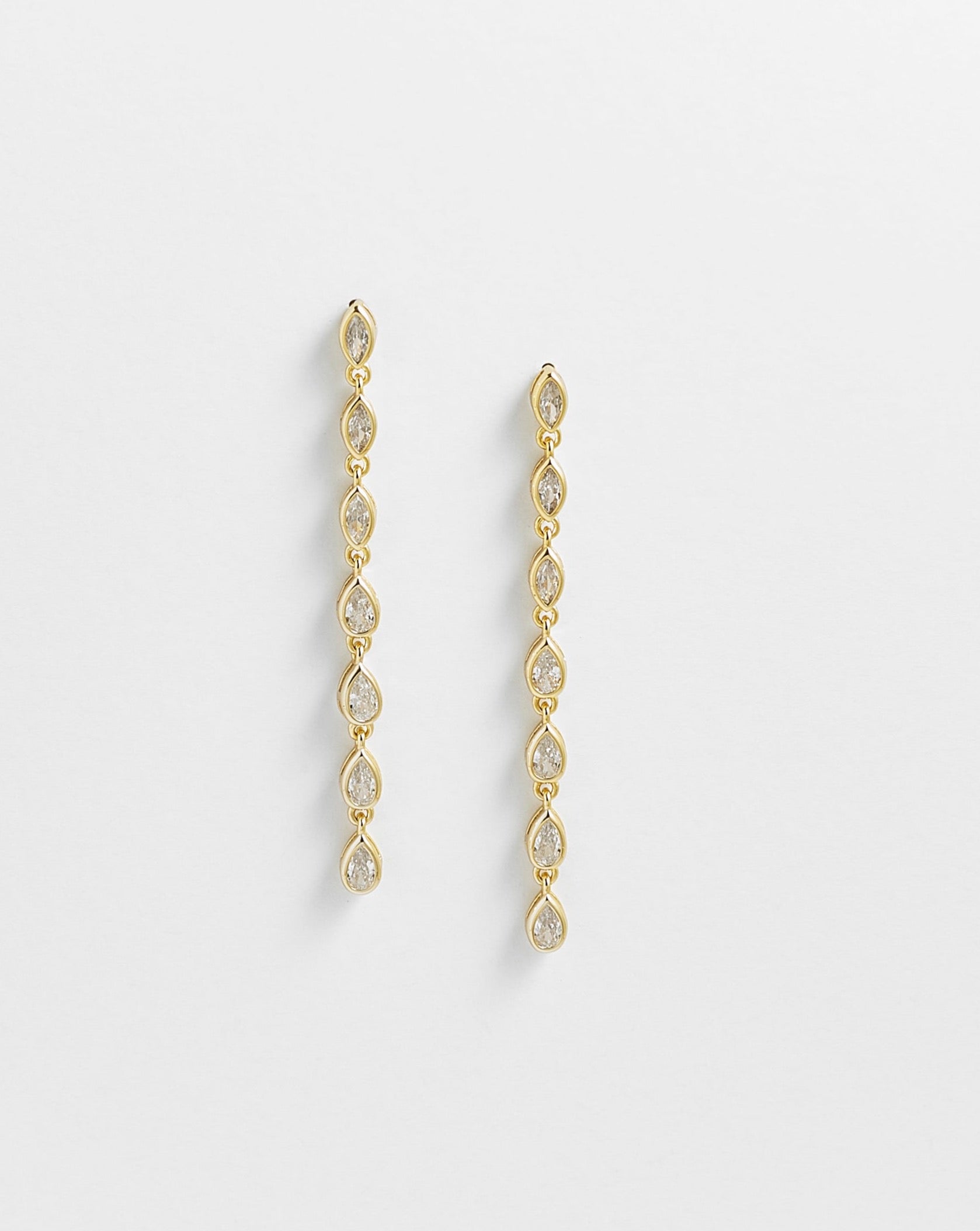 Channa Pear shape Line Drop Earrings