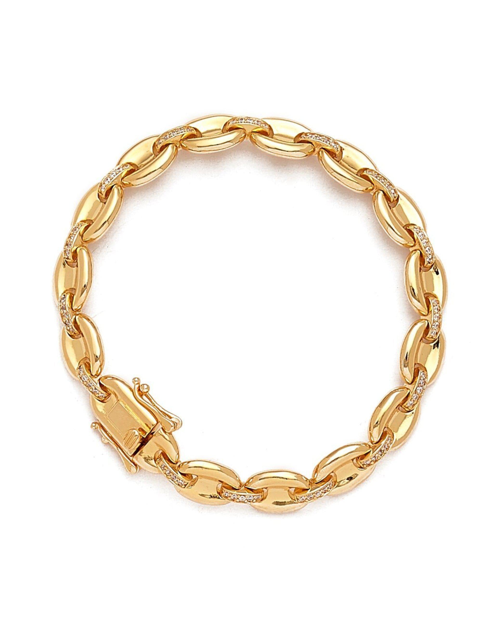 Gina Puffed Mariner Gold Chain Link Bracelet